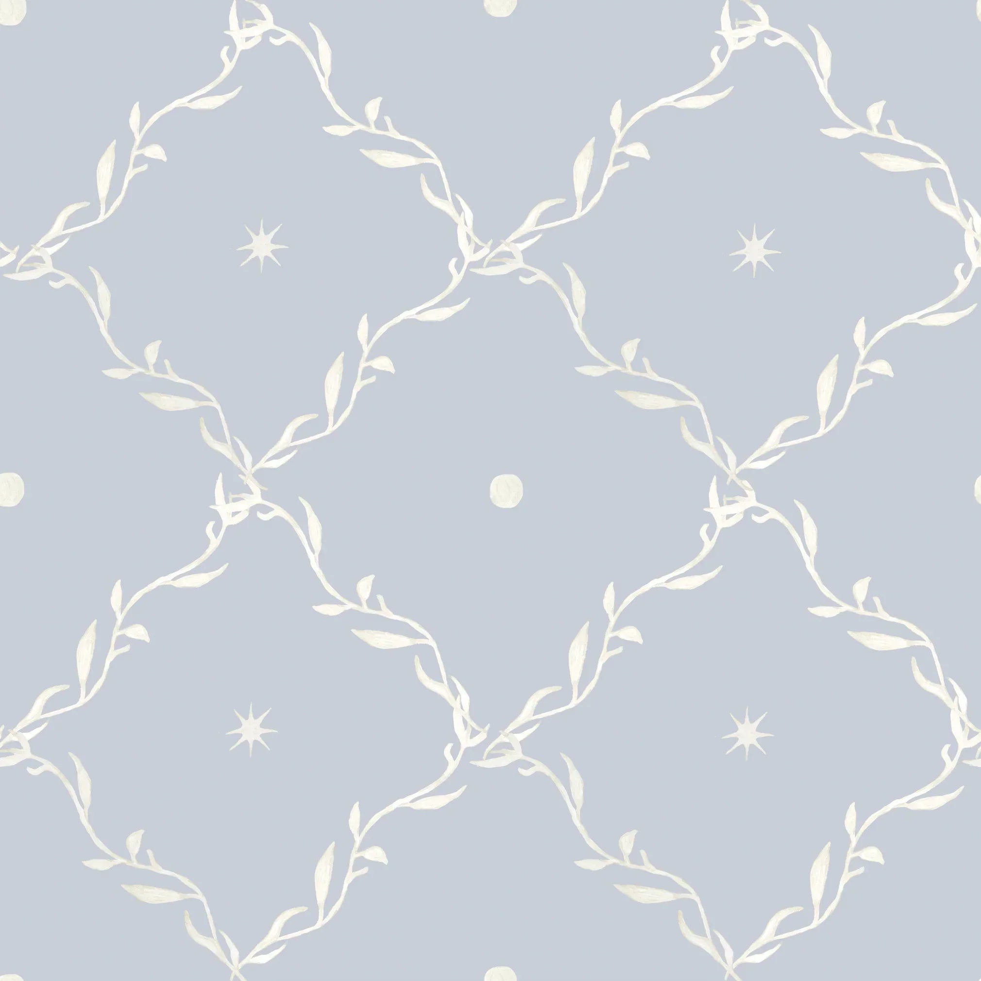 Celestial Trellis In Blue Fabric Swatch