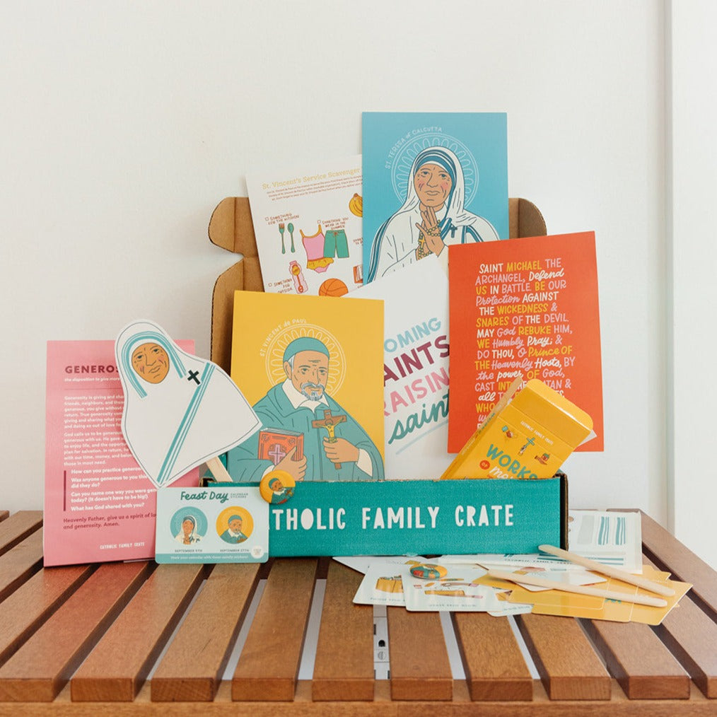 St. Teresa Of Calcutta, St. Vincent De Paul & Works Of Mercy Crate