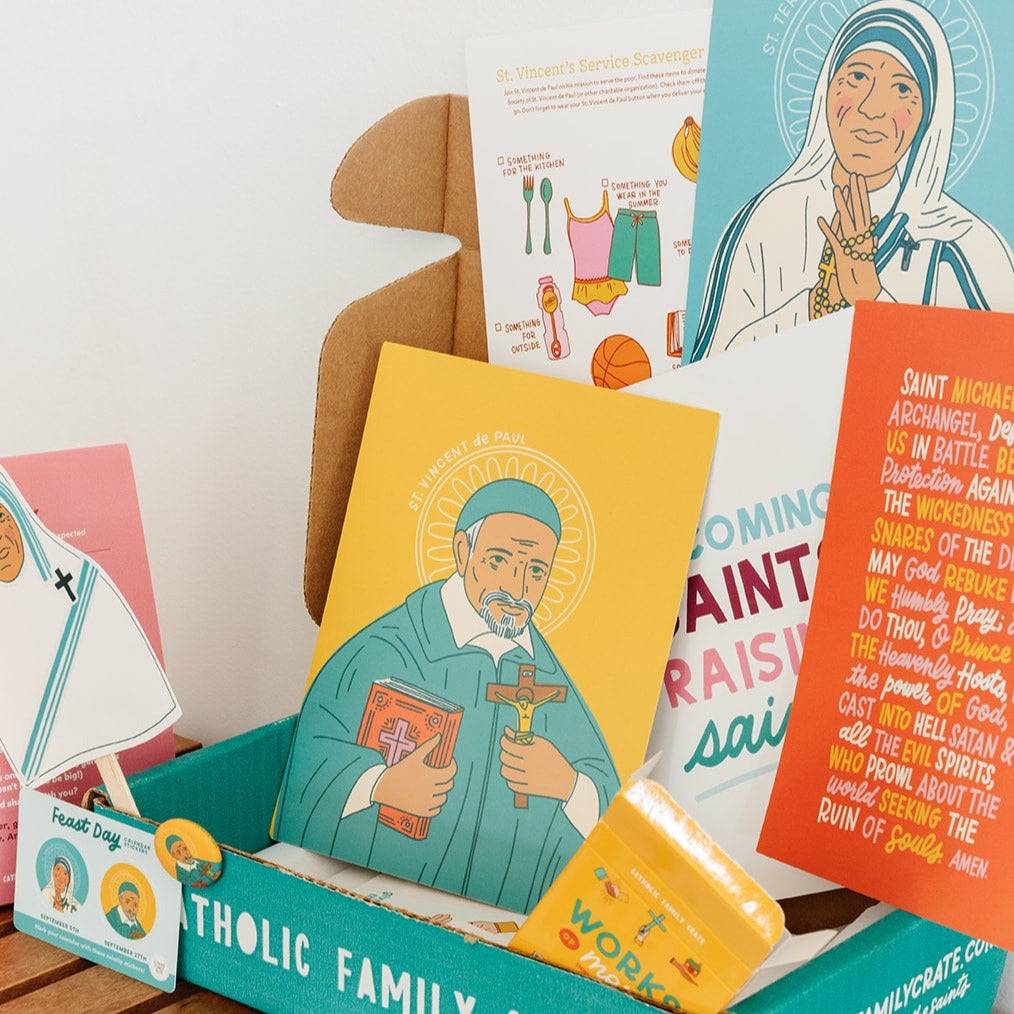 St. Teresa Of Calcutta, St. Vincent De Paul & Works Of Mercy Crate