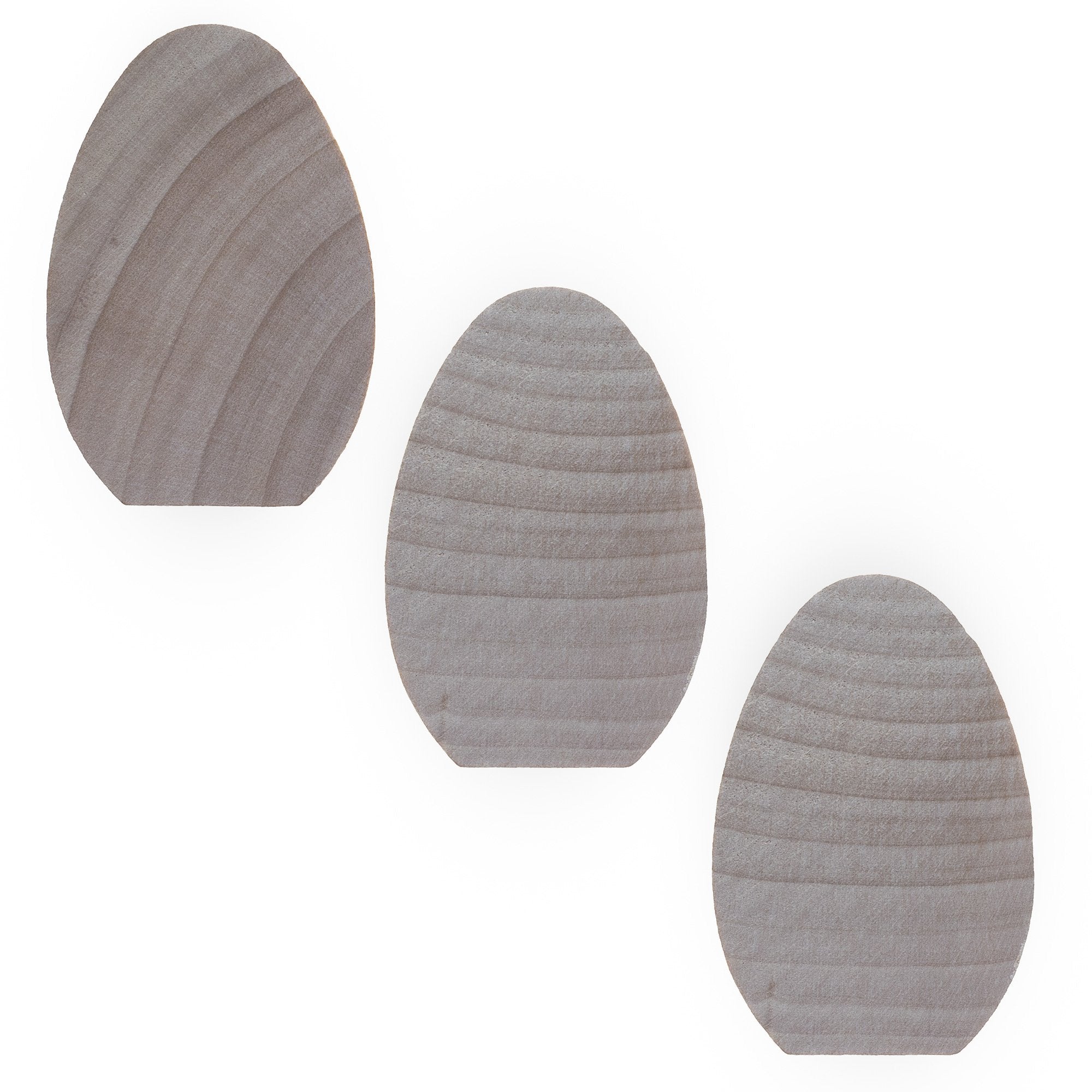 Set Of 3 Unfinished Wooden Egg Cutouts Diy Crafts 2.5 Inches