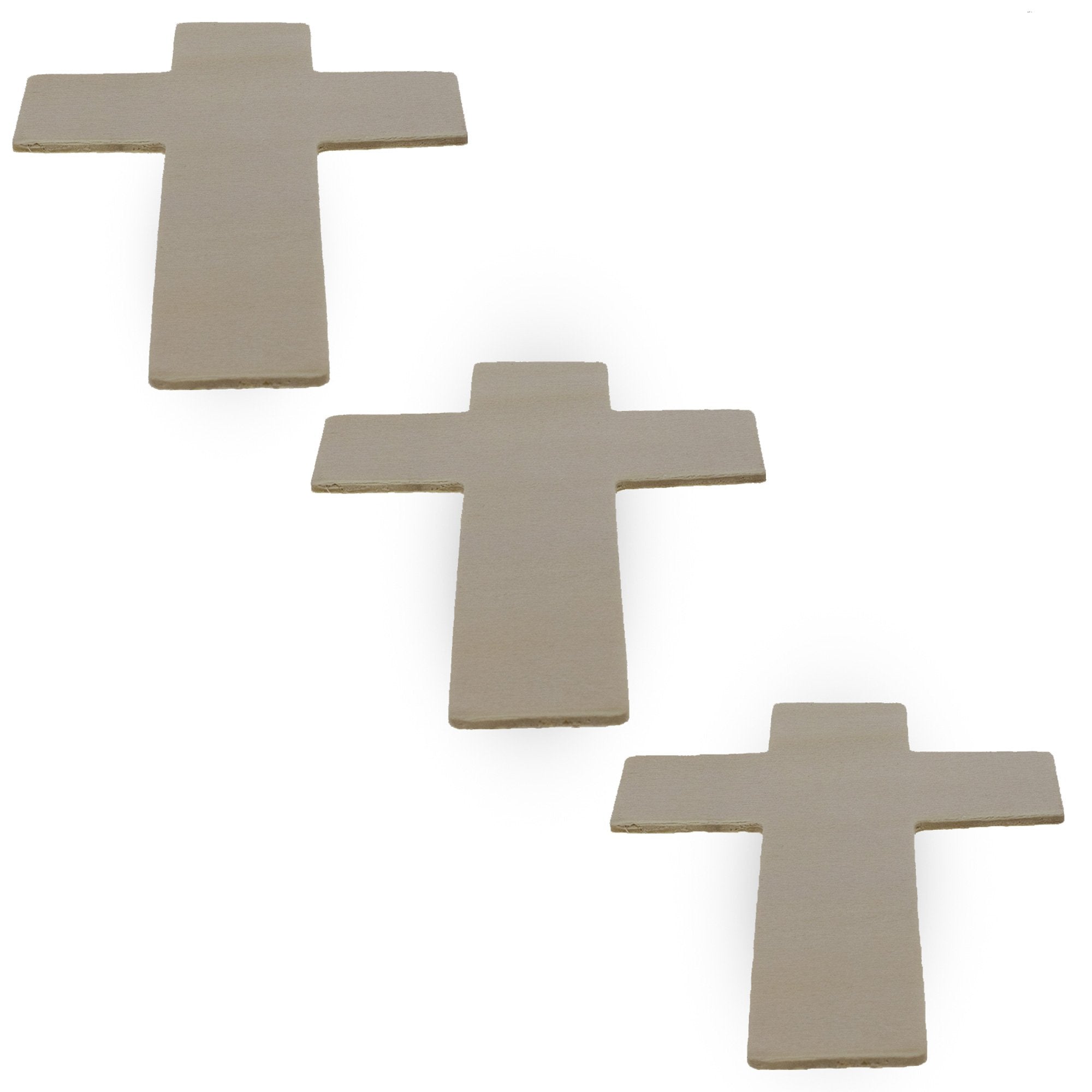 3 Unfinished Wooden Cross Shapes Cutouts Diy Crafts 4.25 Inches