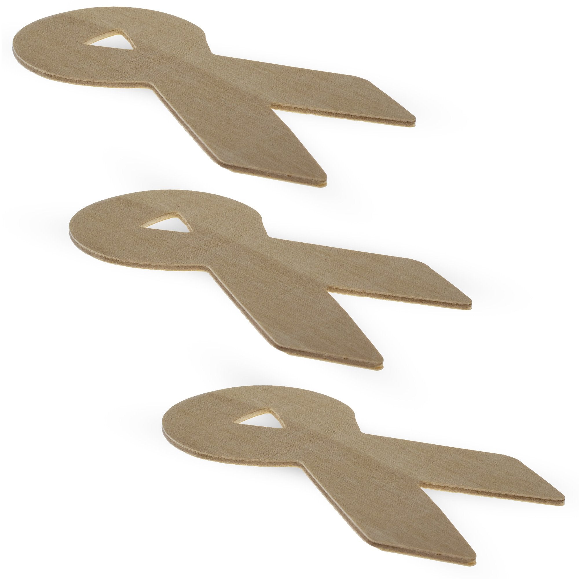 3 Unfinished Wooden Awareness Ribbon Shapes Cutouts Diy Crafts  5.8 Inches