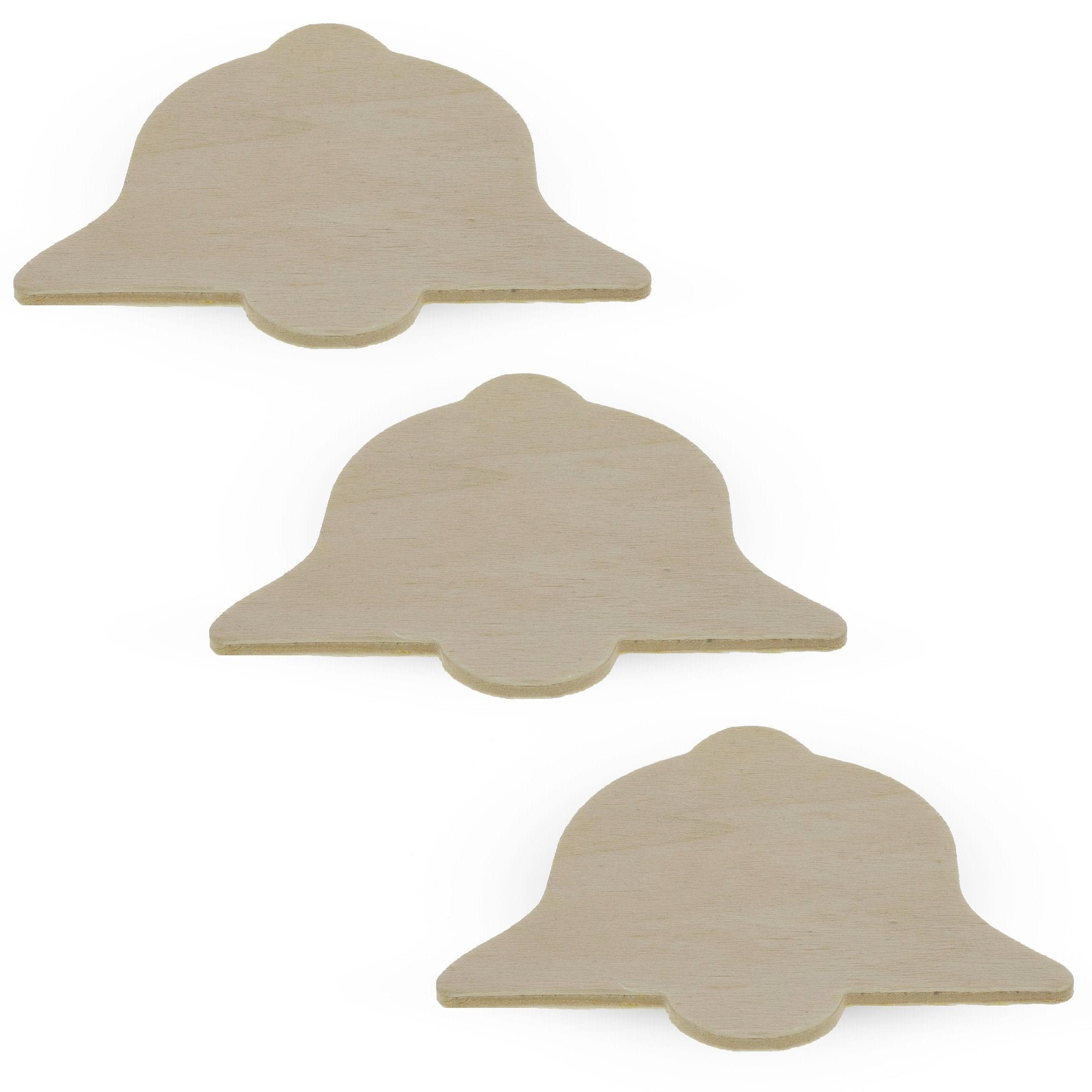 3 Unfinished Wooden Bell Shapes Cutouts Diy Crafts 3.6 Inches