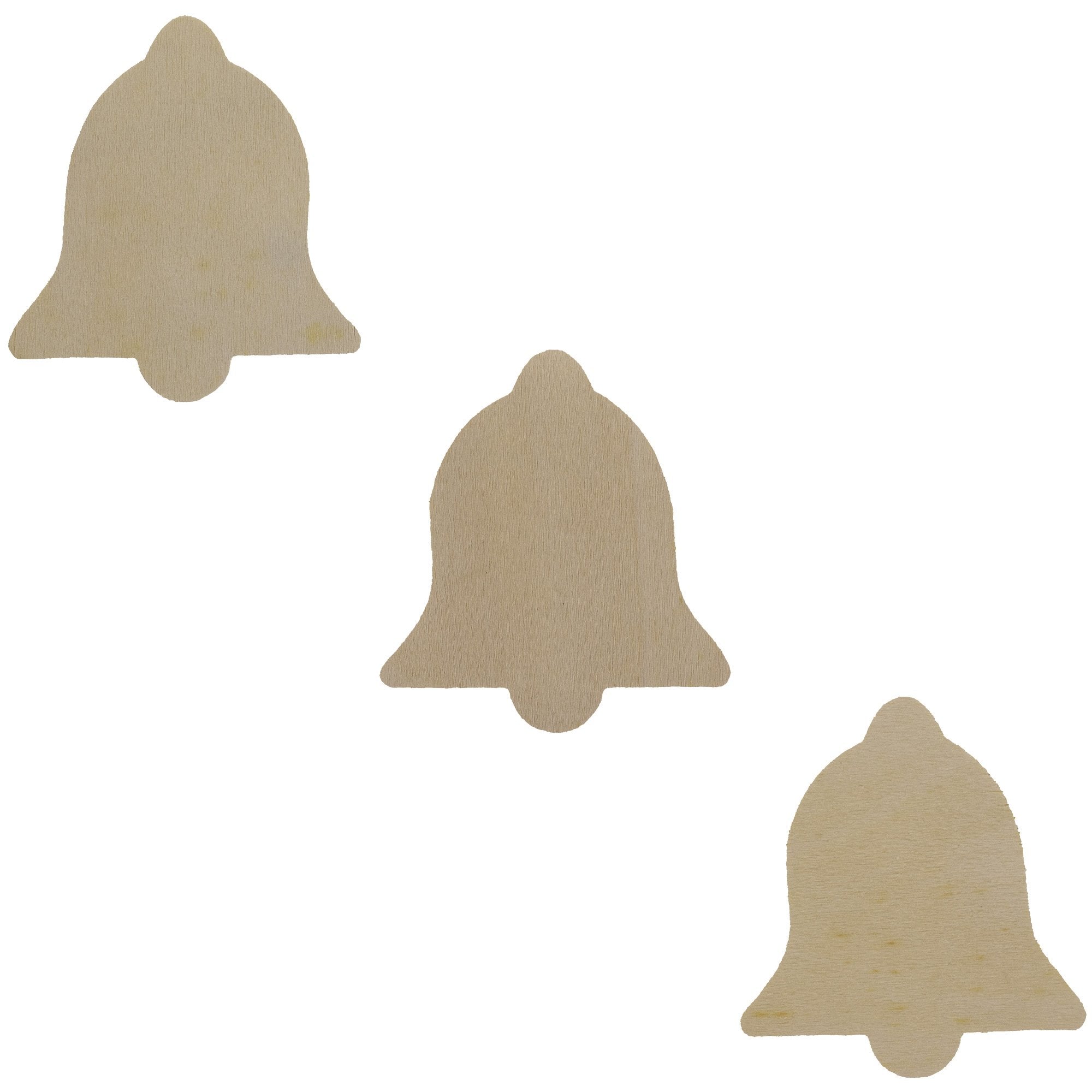 3 Unfinished Wooden Bell Shapes Cutouts Diy Crafts 3.6 Inches