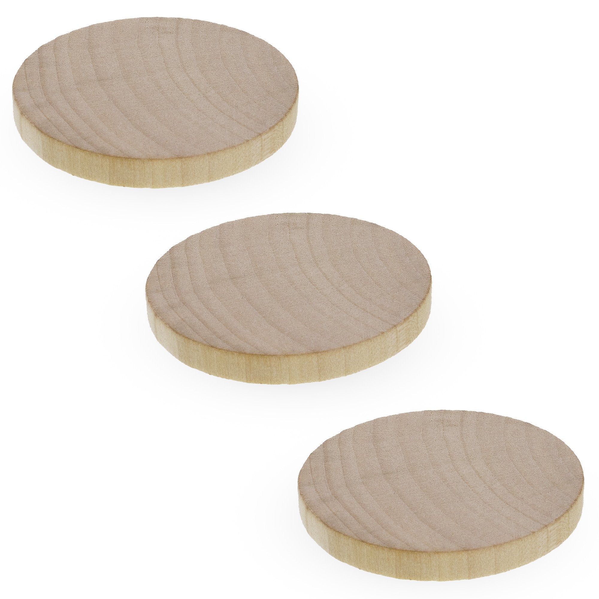 3 Unfinished Wooden Circle Disks Shapes Cutouts Diy Crafts 2 Inches