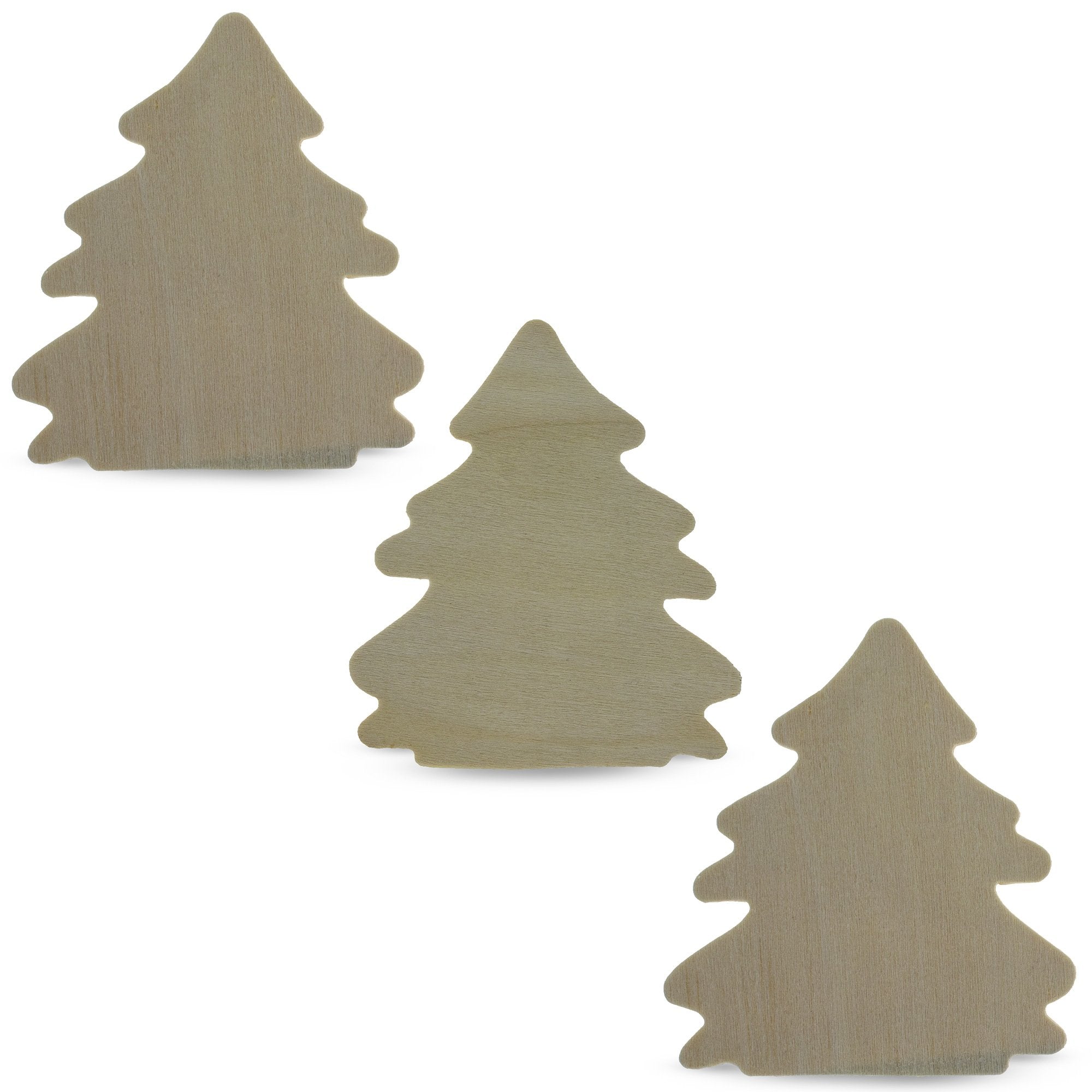 3 Unfinished Wooden Christmas Tree Shapes Cutouts Diy Crafts 4.13 Inches