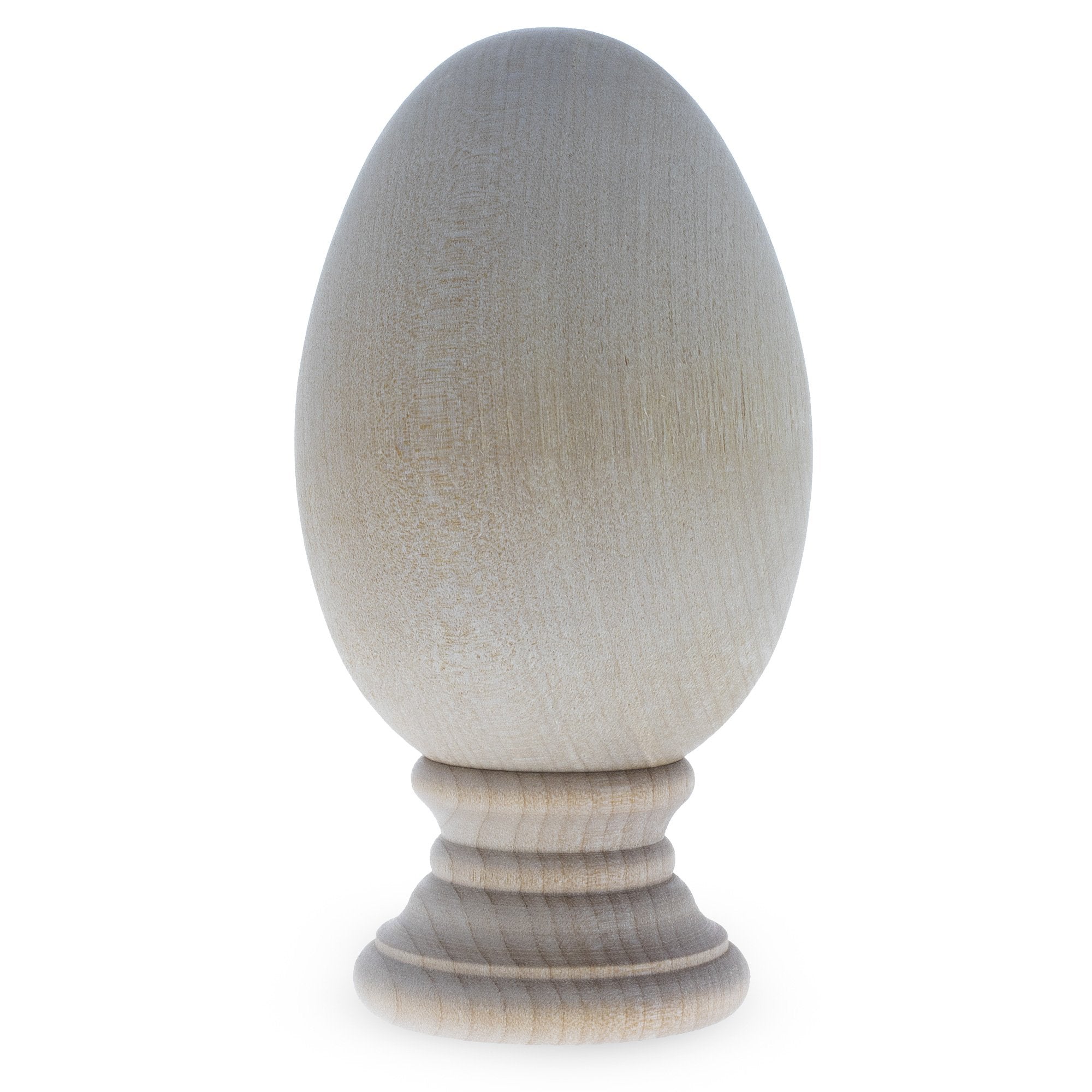 Unfinished Blank Wooden Egg With Detachable Stand 3.25 Inches