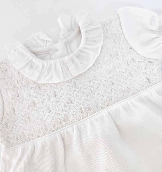 Charlotte Smocked Dress, Offwhite