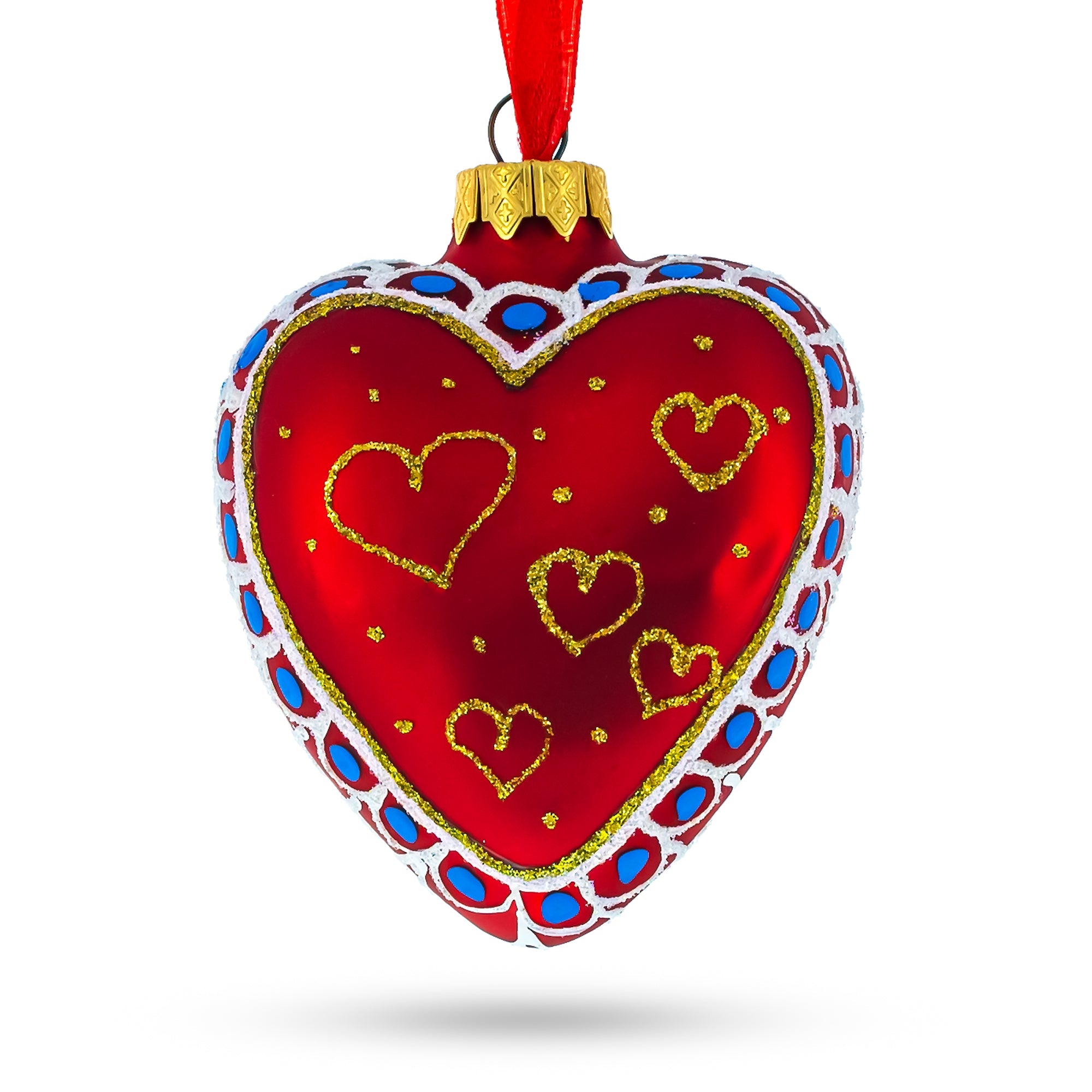 To My Sweetheart Glass Heart Christmas Ornament