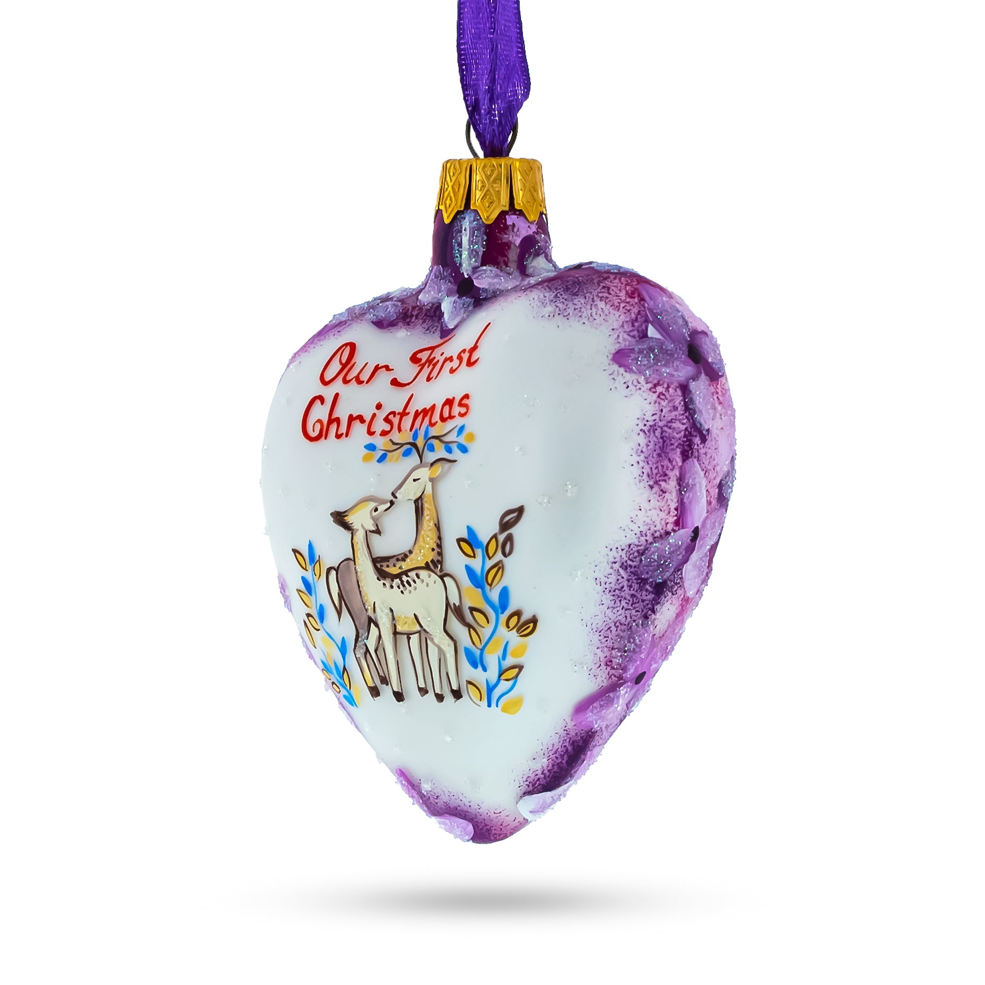 Our First Christmas Heart Glass Christmas Ornament