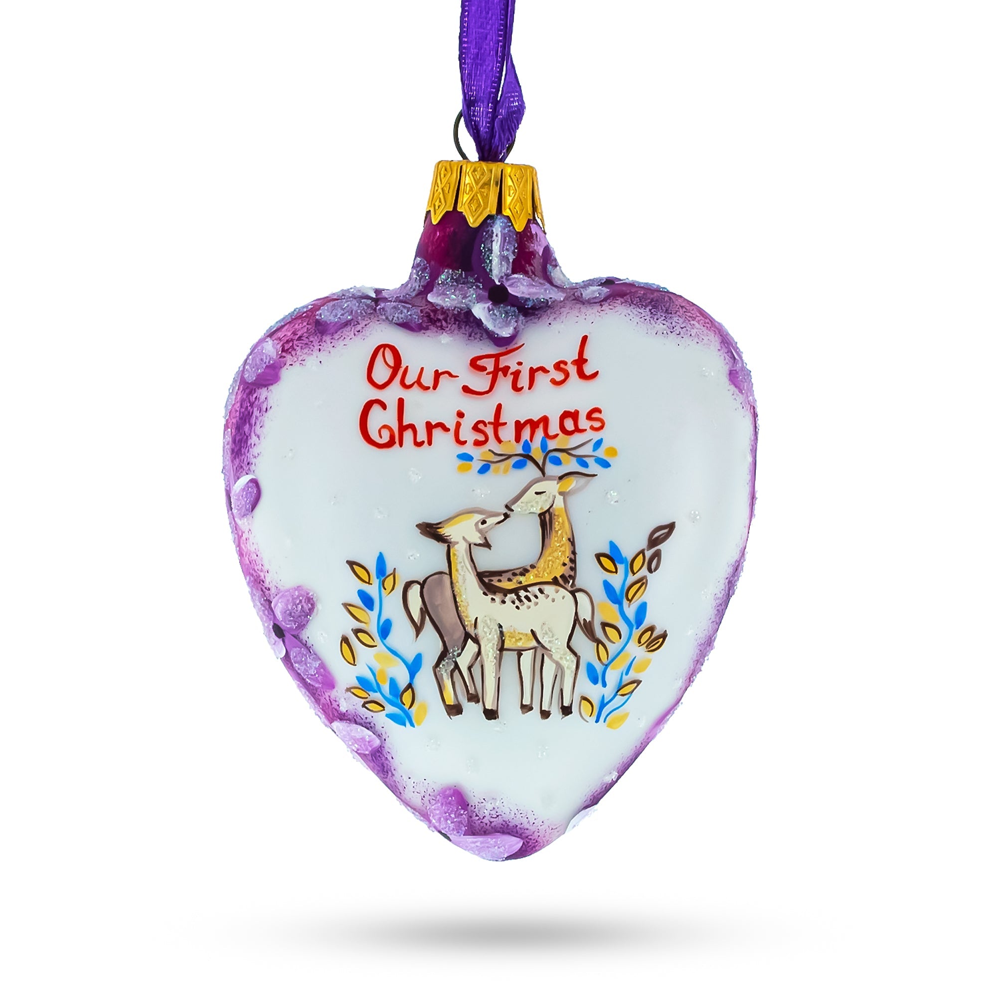 Our First Christmas Heart Glass Christmas Ornament