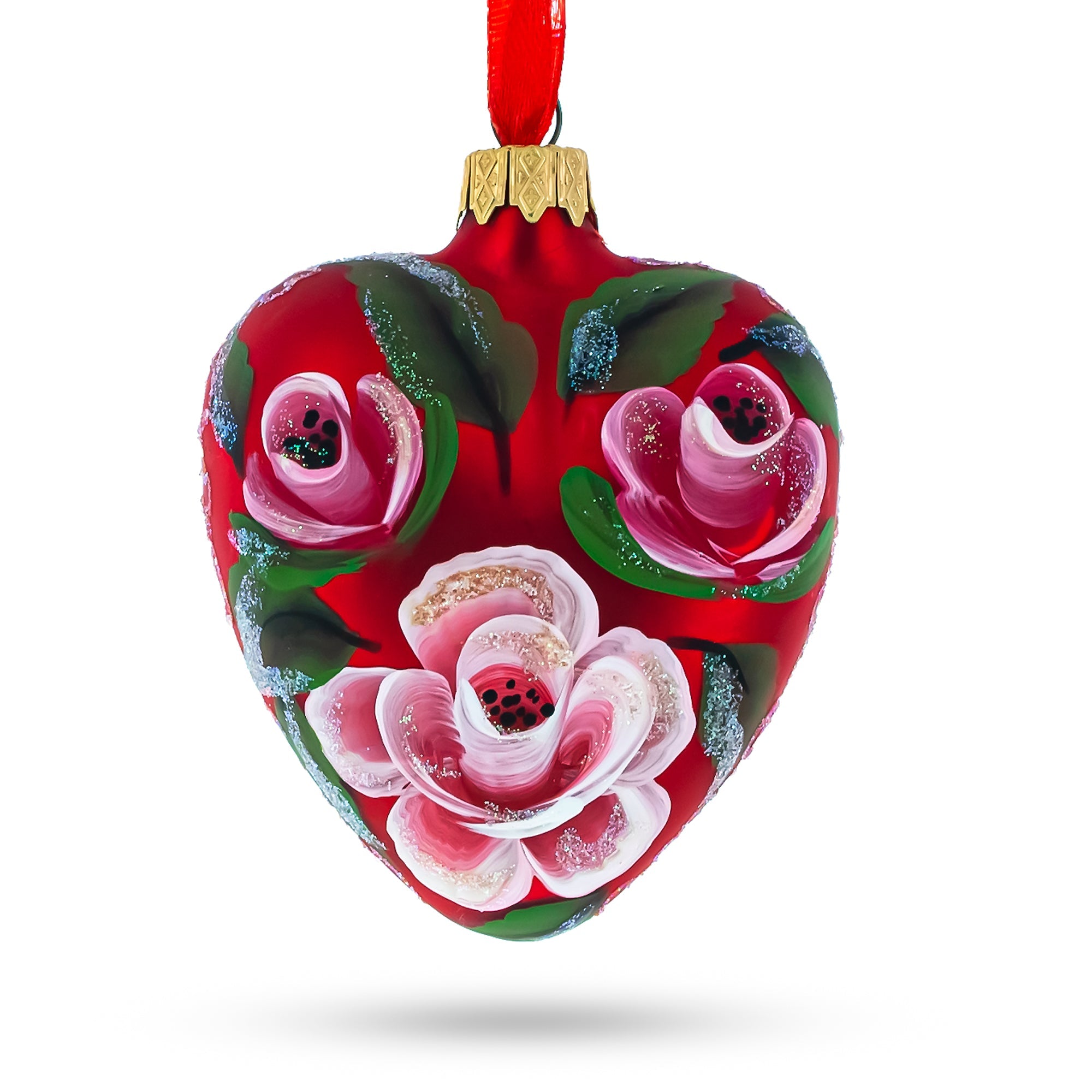 For My Mom Glass Heart Christmas Ornament