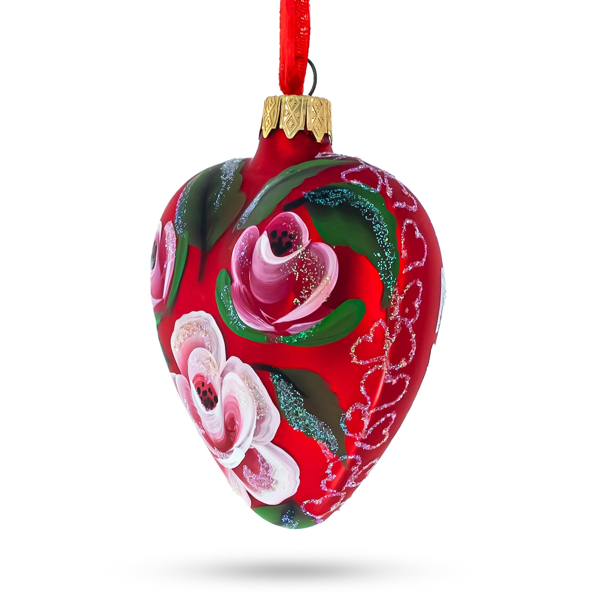 For My Mom Glass Heart Christmas Ornament