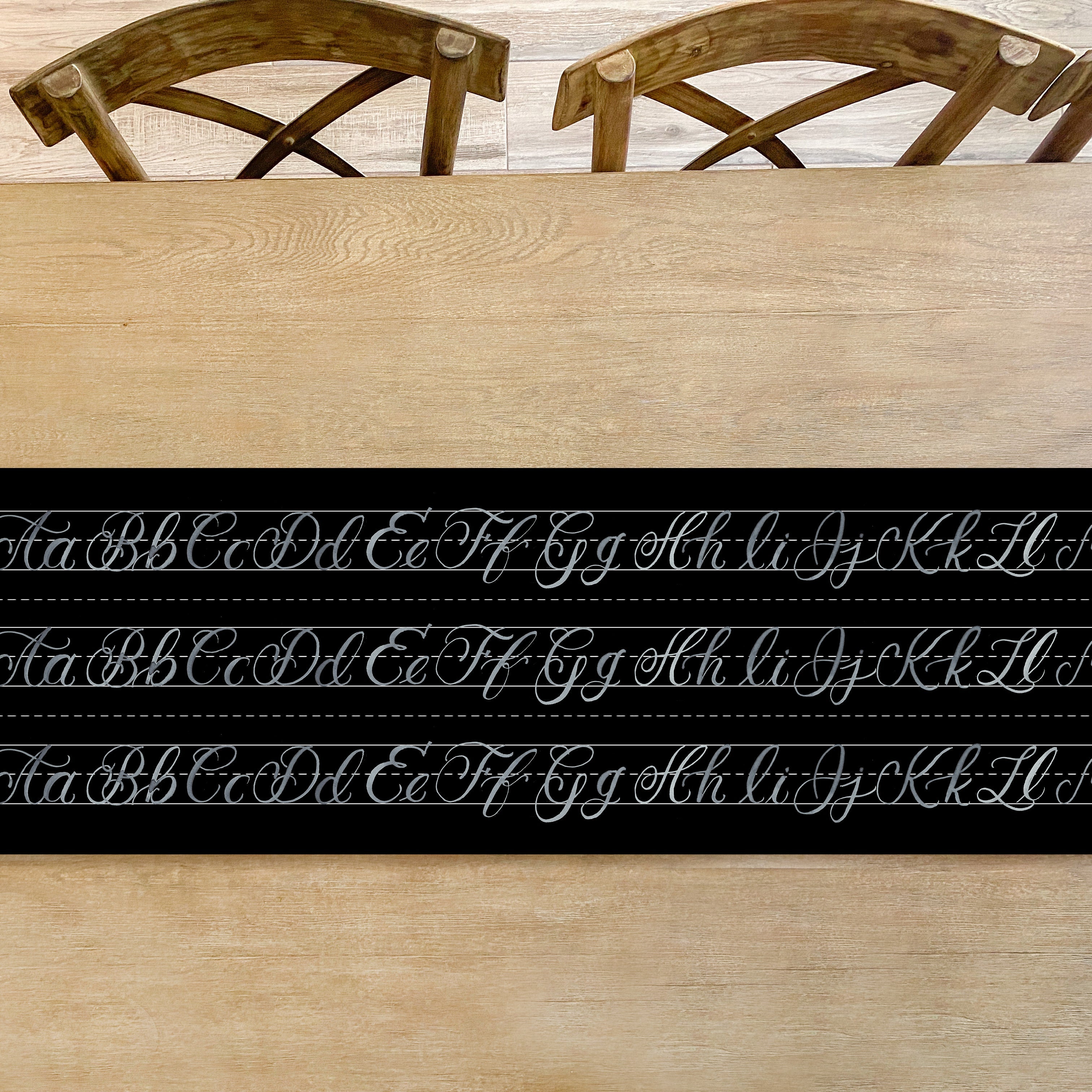 Chalkboard Alphabet Table Runner