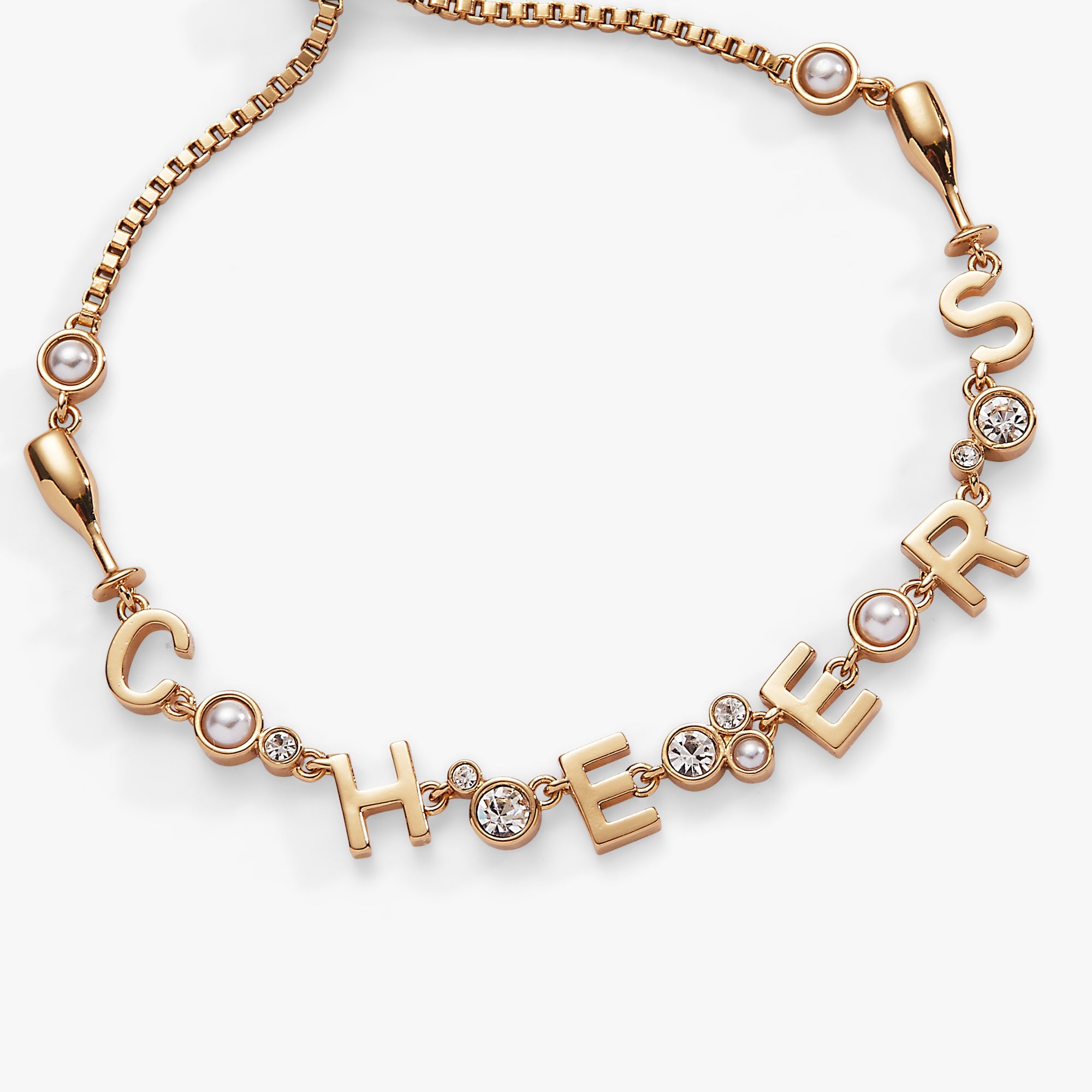 “cheers” Champagne Inline Bolo Bracelet