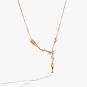 Champagne Pearl & Crystal Pendant Necklace