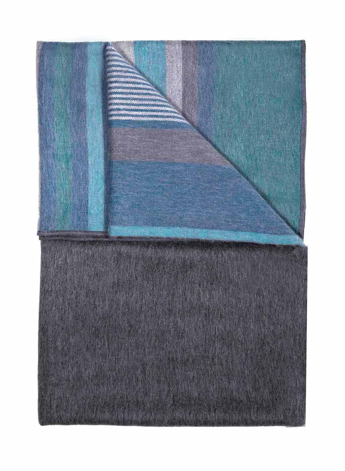 Alpaca Throw Blanket - Dark Sea