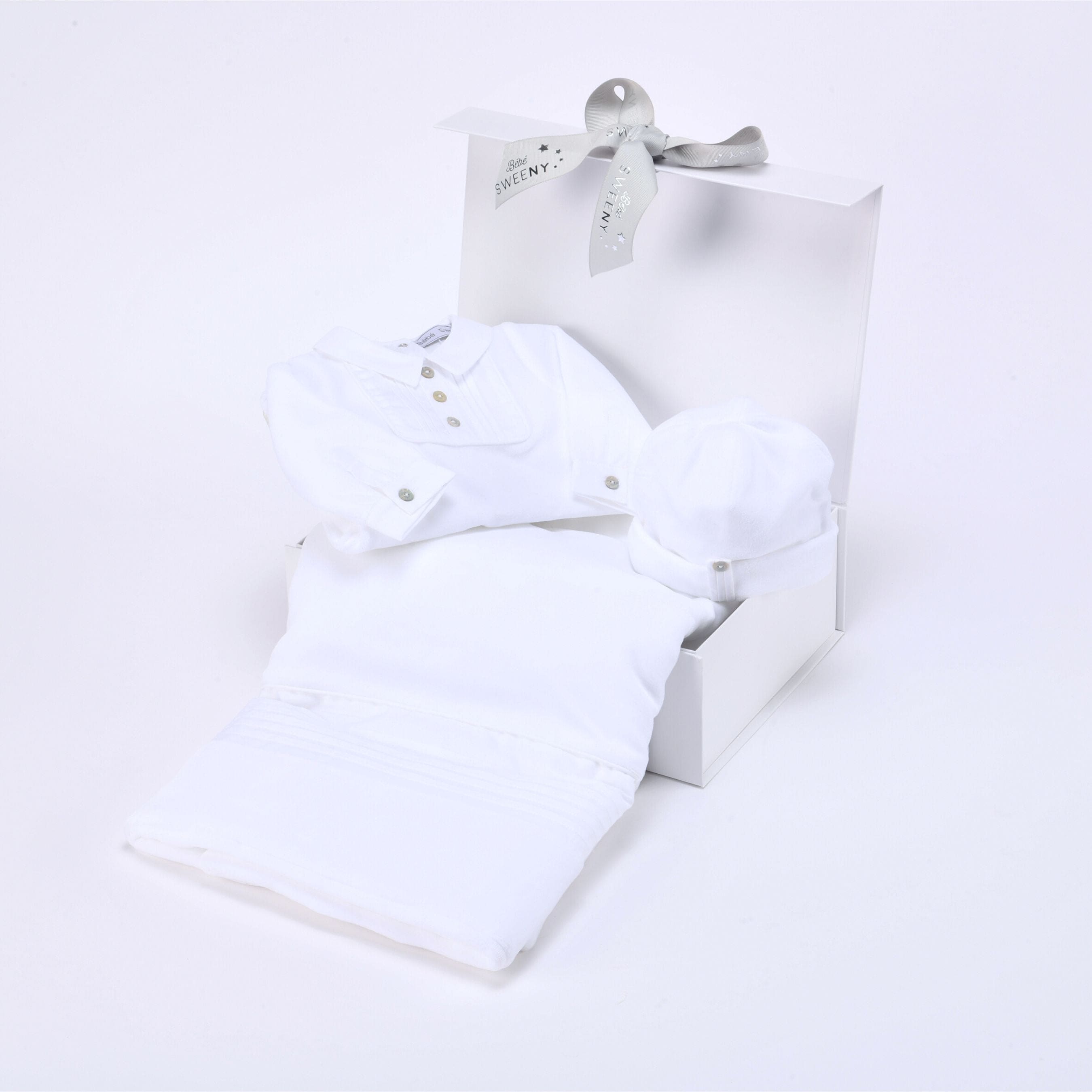 Charles | Baby Boy Gift Box (3) | White Babysuit Set