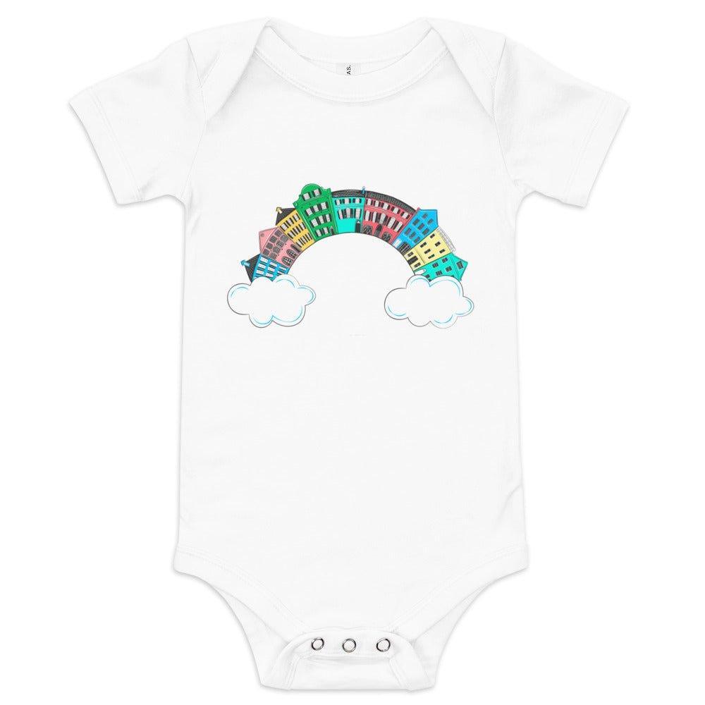Charleston Rainbow , South Carolina Newborn Gift Bundle: Swaddle, Bib & Onesie