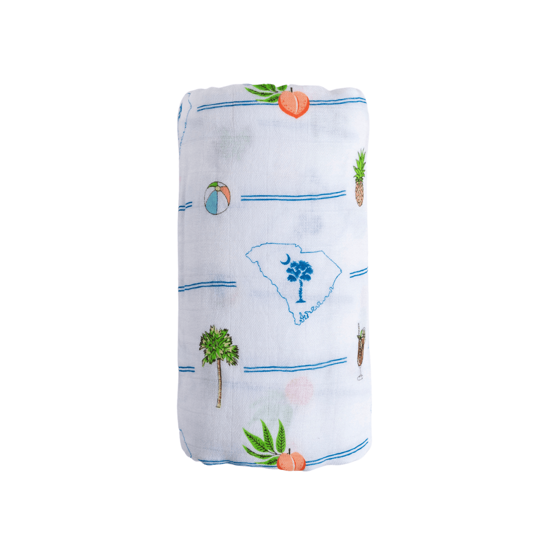 Charleston Rainbow , South Carolina Newborn Gift Bundle: Swaddle, Bib & Onesie