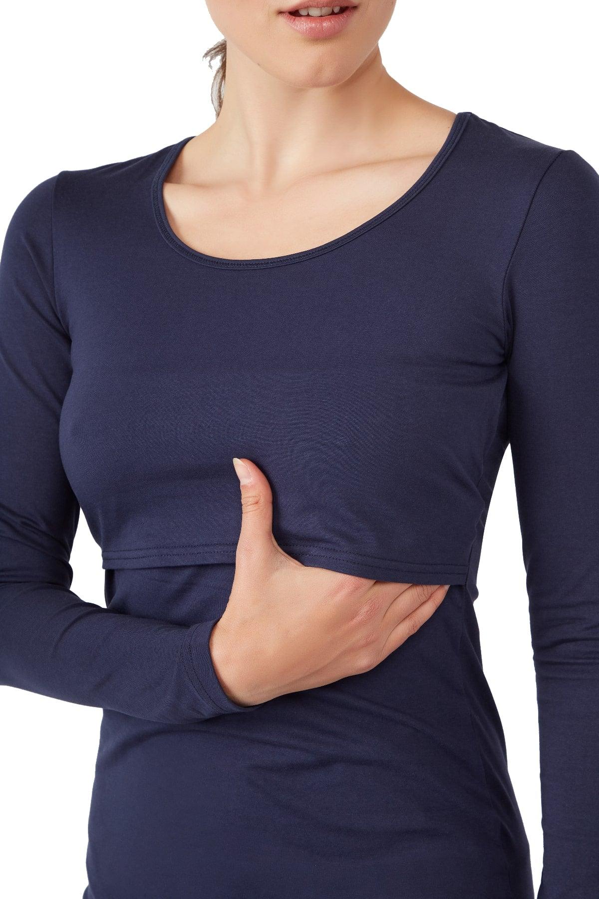 Charlotte Long Sleeves Round Neck Nursing Top