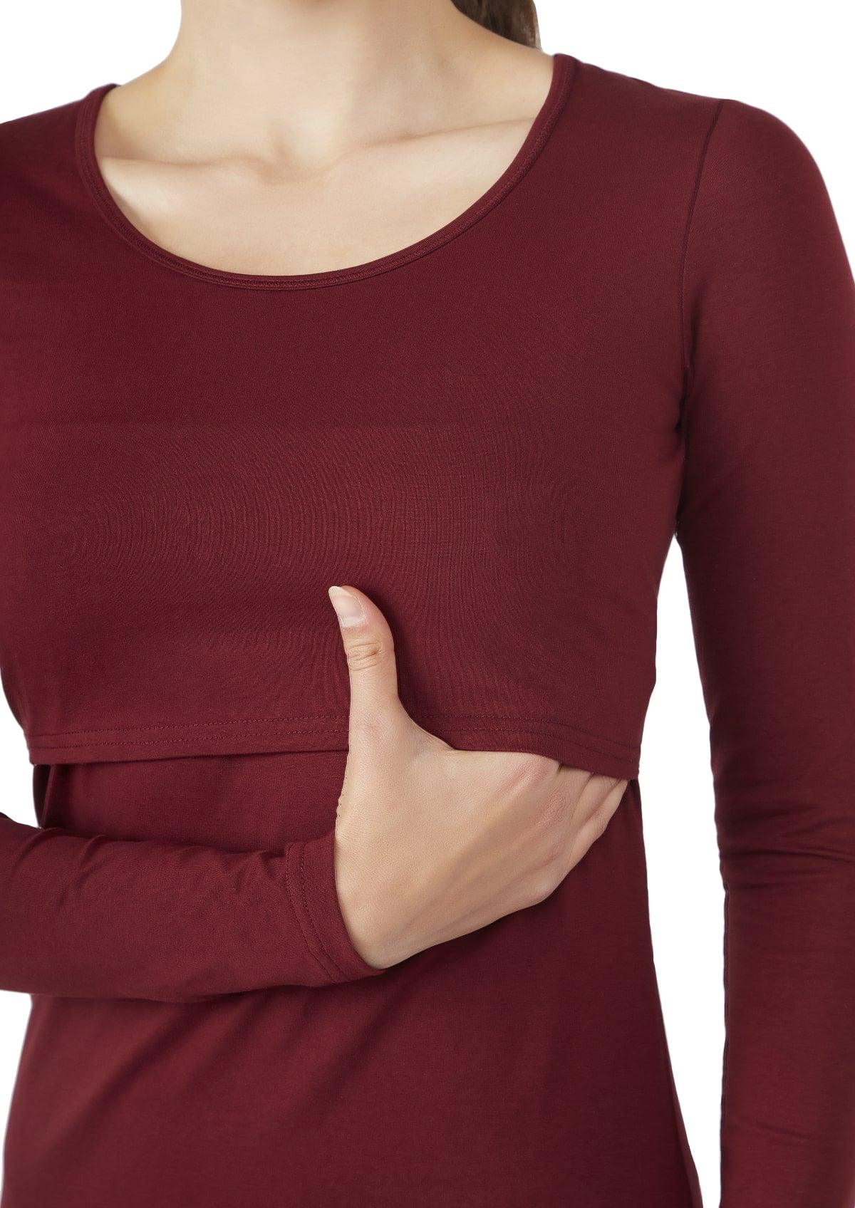 Charlotte Long Sleeves Round Neck Nursing Top