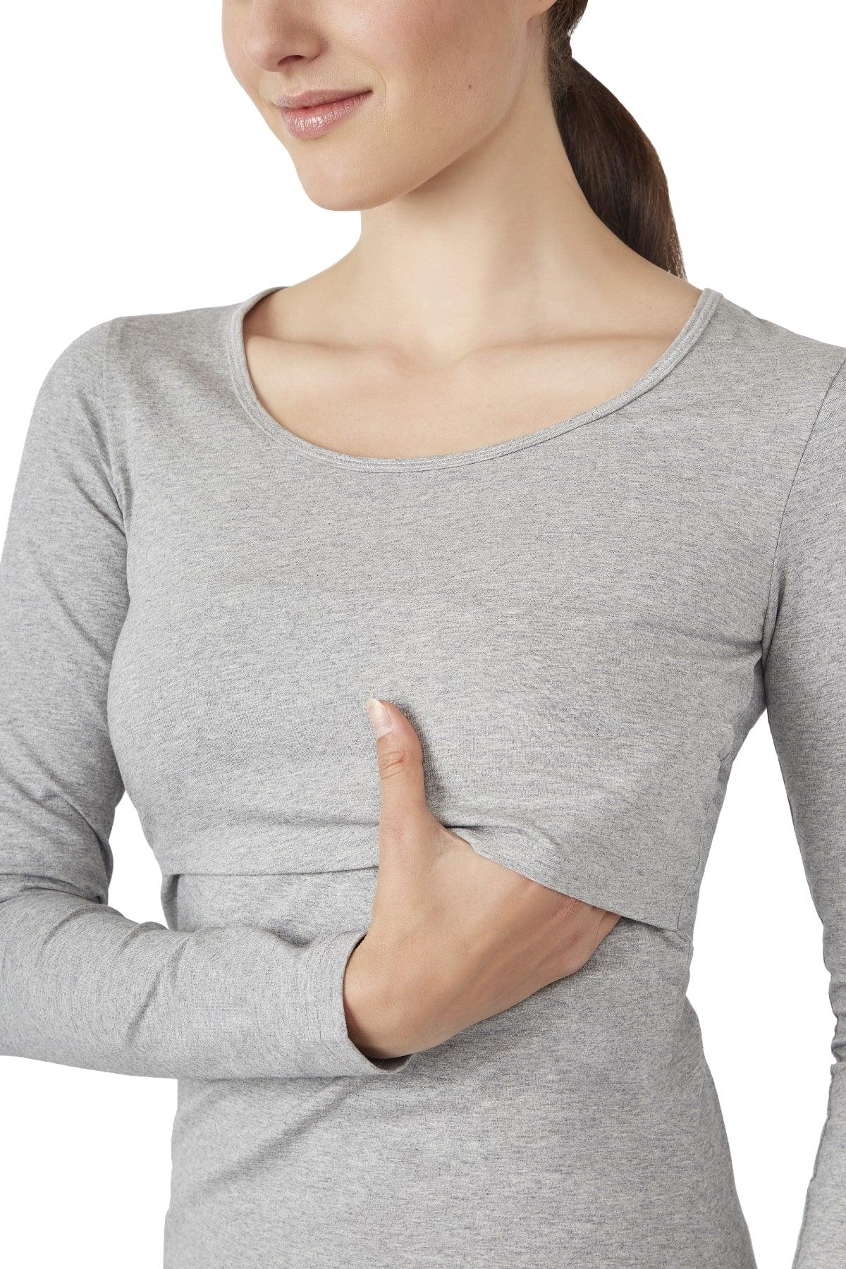 Charlotte Long Sleeves Round Neck Nursing Top