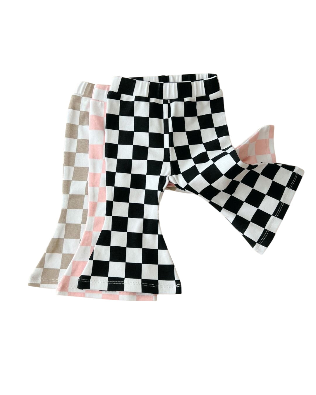 Checkered Flare Pants | Black