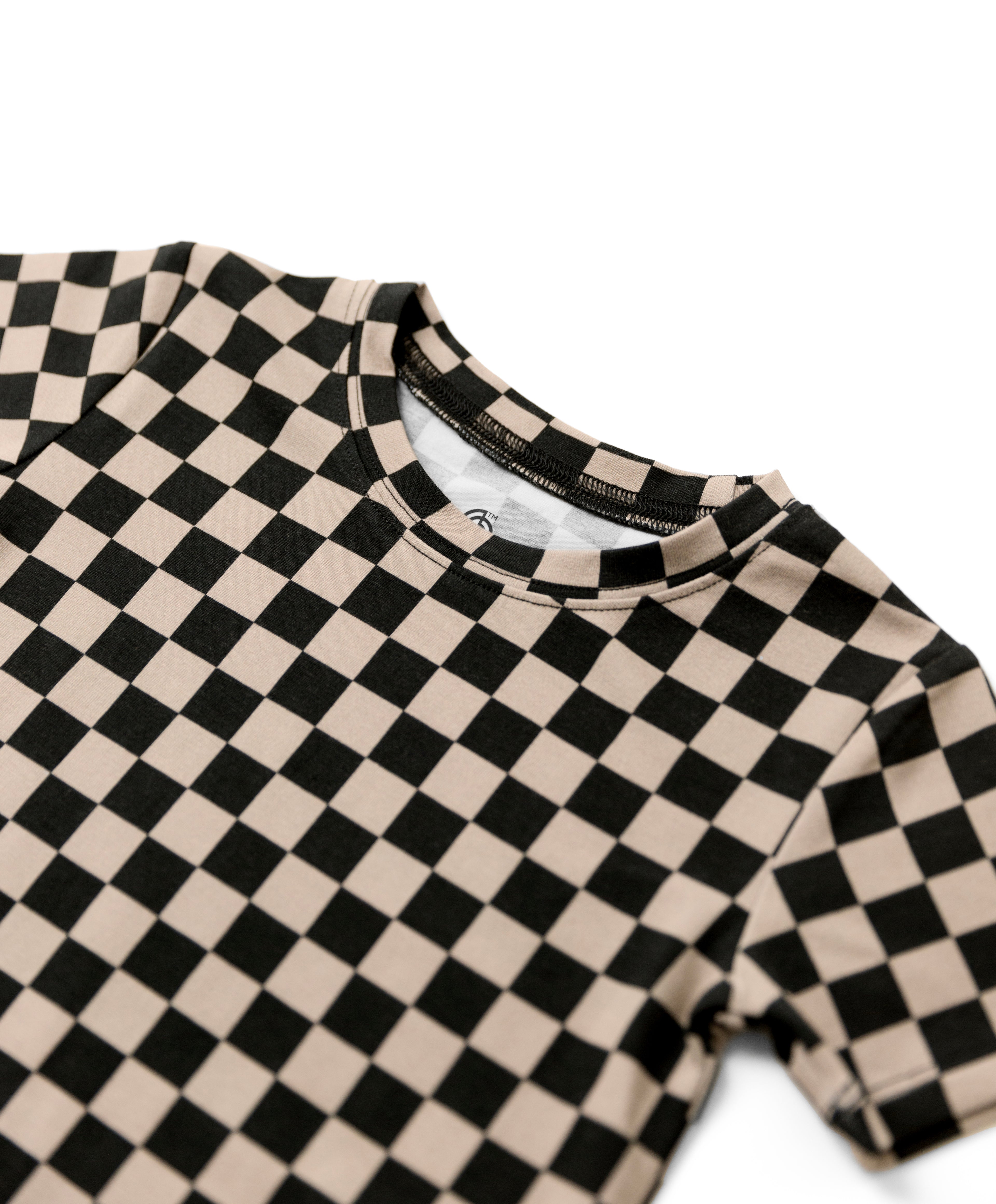 Black & Tan Checkered Two-piece Set