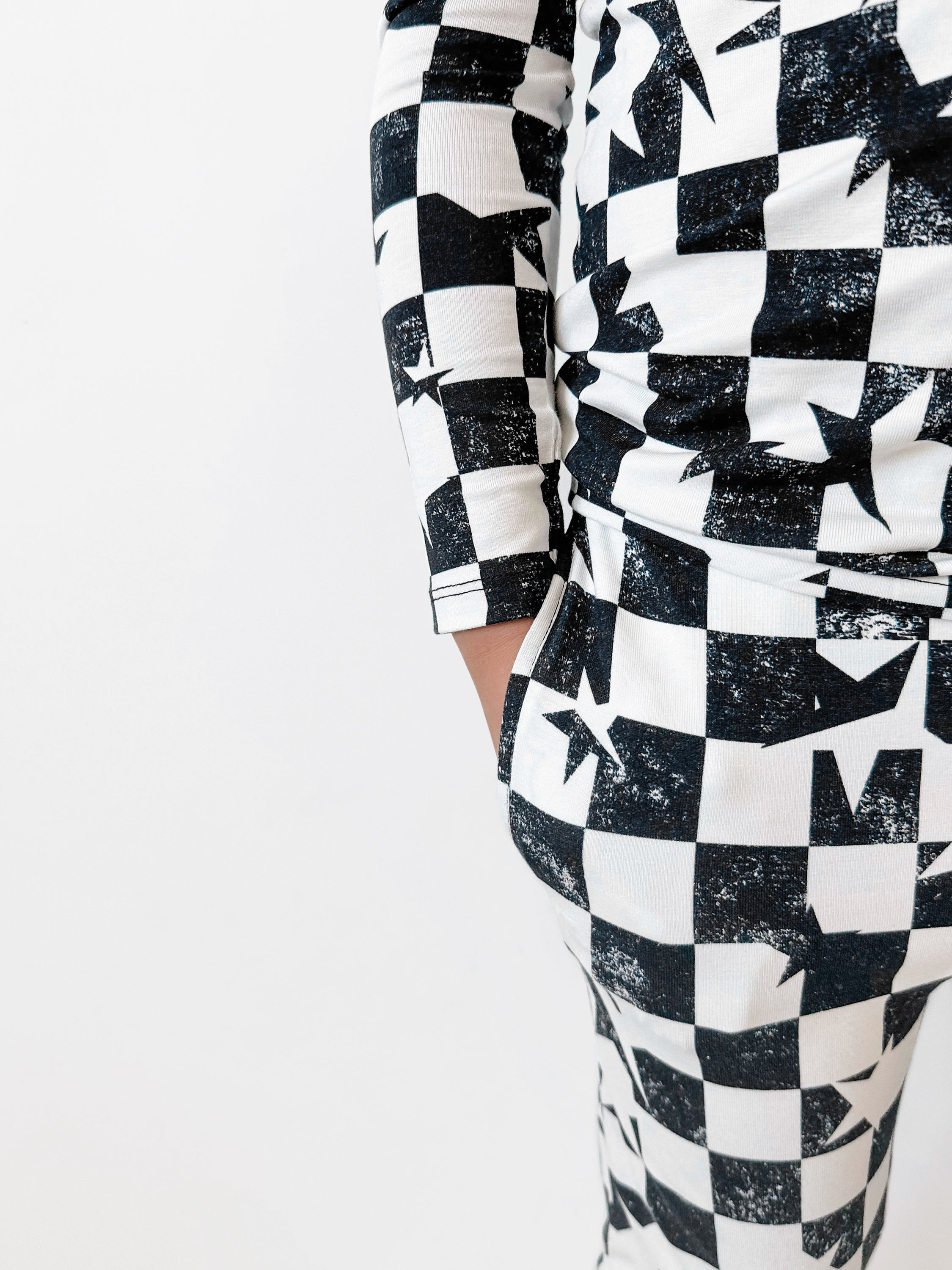 Black & White Checkered Star Two-piece Set