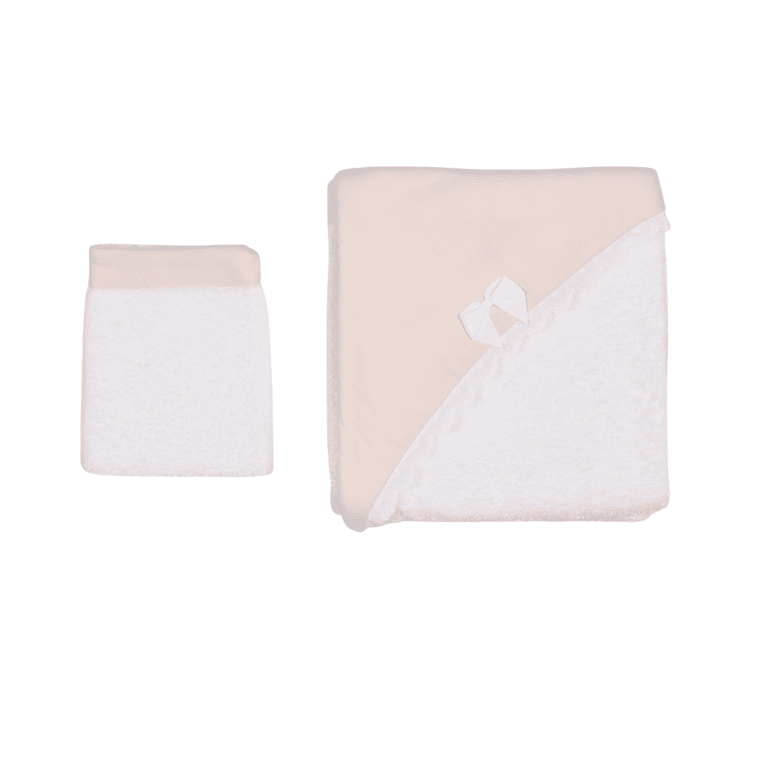 Chely | Girls Rose Blush Hooded Towel & Washcloth (2)