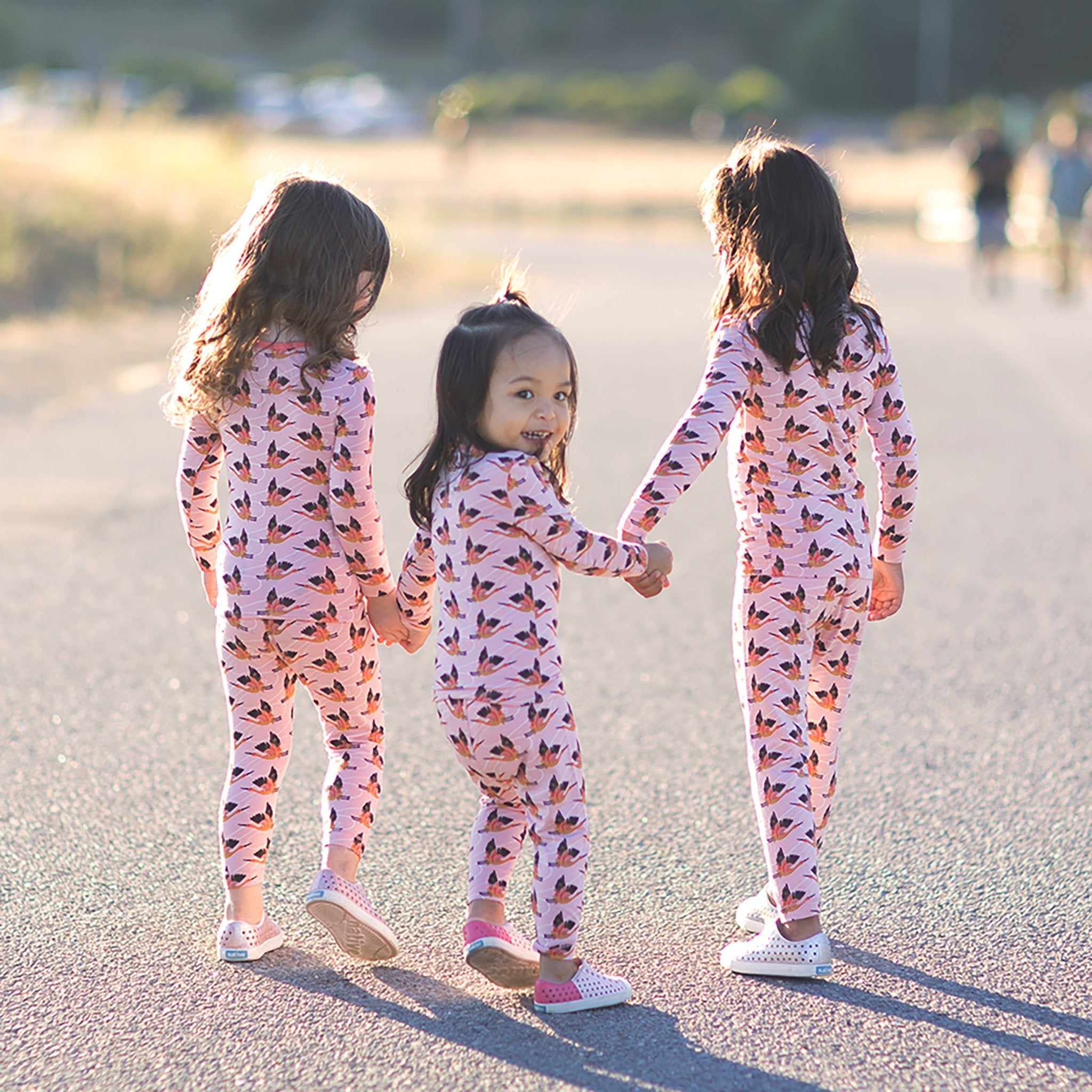 Cherry Blossom Cranes Pajama Set (2t-8y)