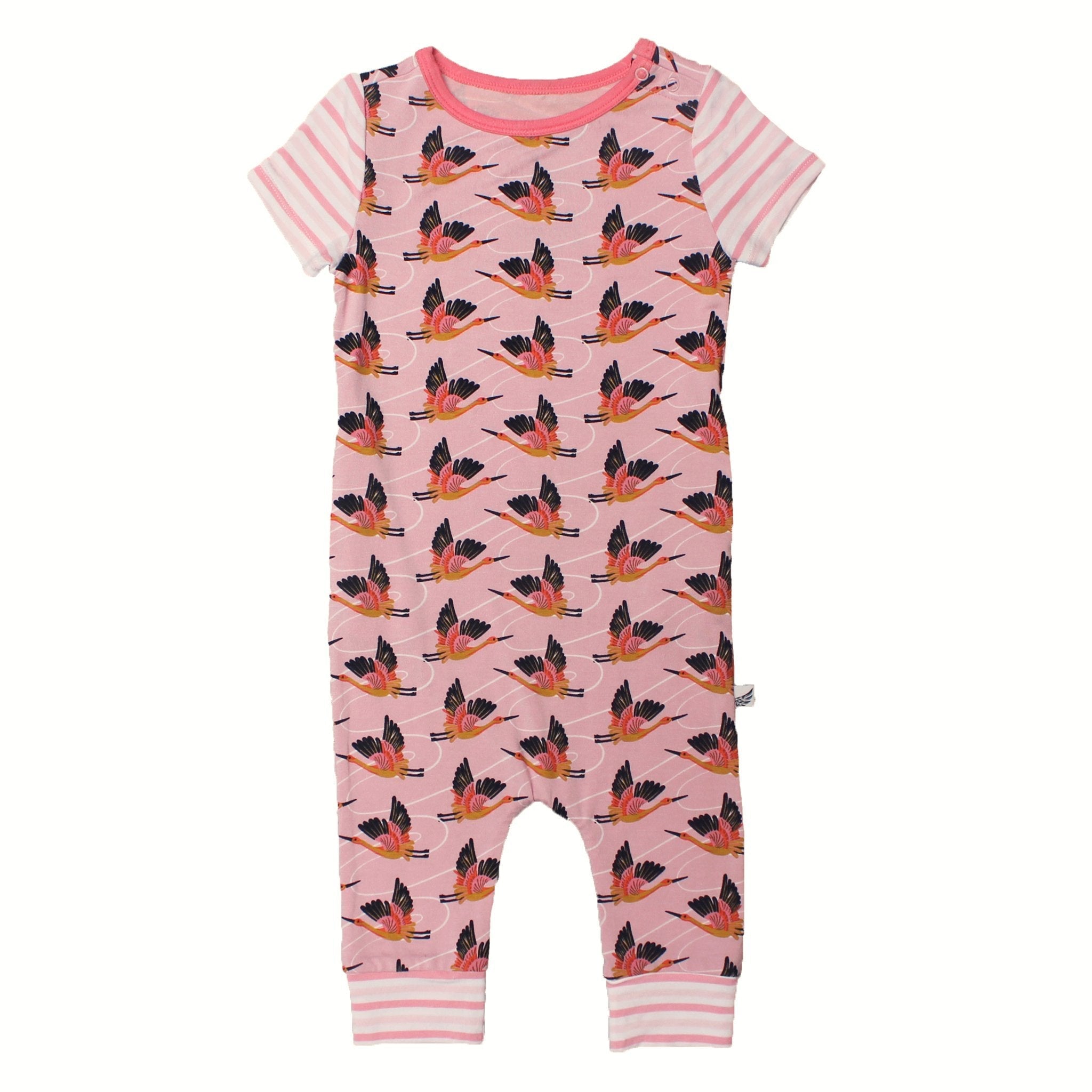 Cherry Blossom Cranes Romper (0-24m)