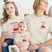 "love You Cherry Much" Matching T-shirts And Baby Outfits