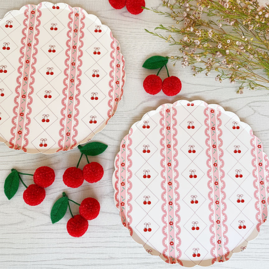 Cherry Coquette Large Plates 10" (8 Pack)