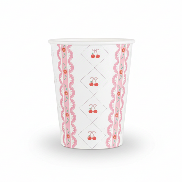 Cherry Coquette Paper Cups 9oz (8 Pack)