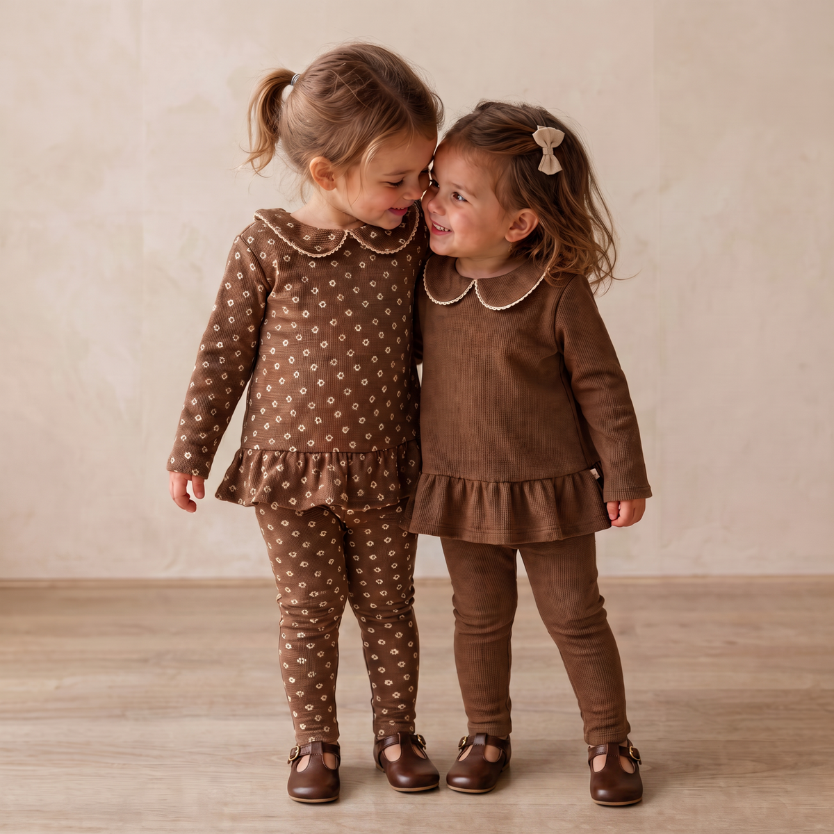 Organic Legging Set Of 2 - Chestnut Bloom + Brown
