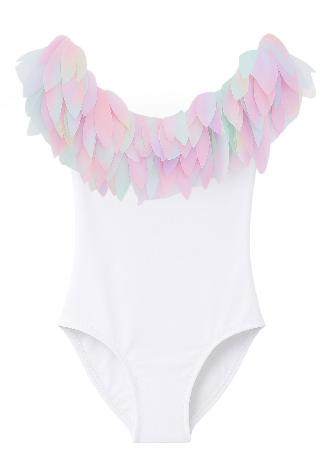 White Swimsuit With Unicorn Petals