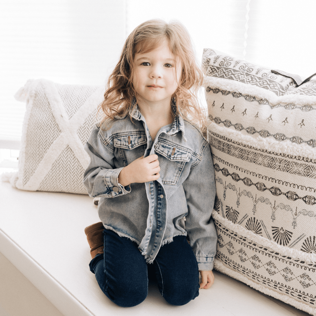 Raw Hem Denim Jean Jacket - Child