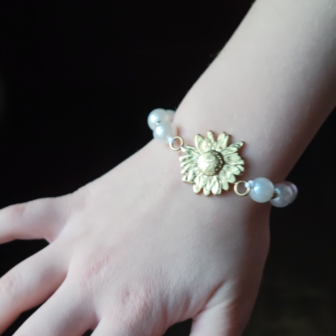 Mommy And Me Sunflower Necklace & Bracelet Set