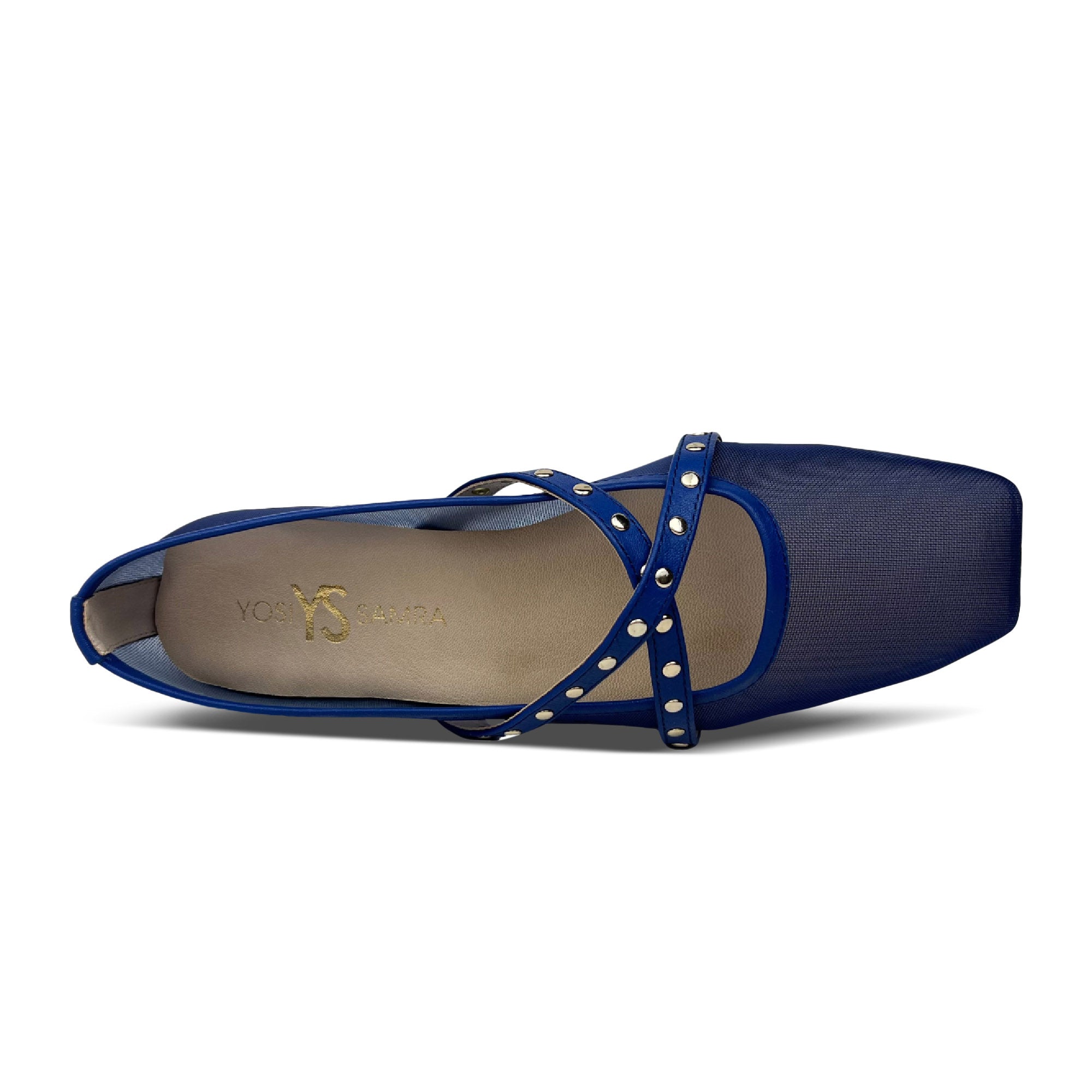 Chloe Ballet Flat In Blue Mesh