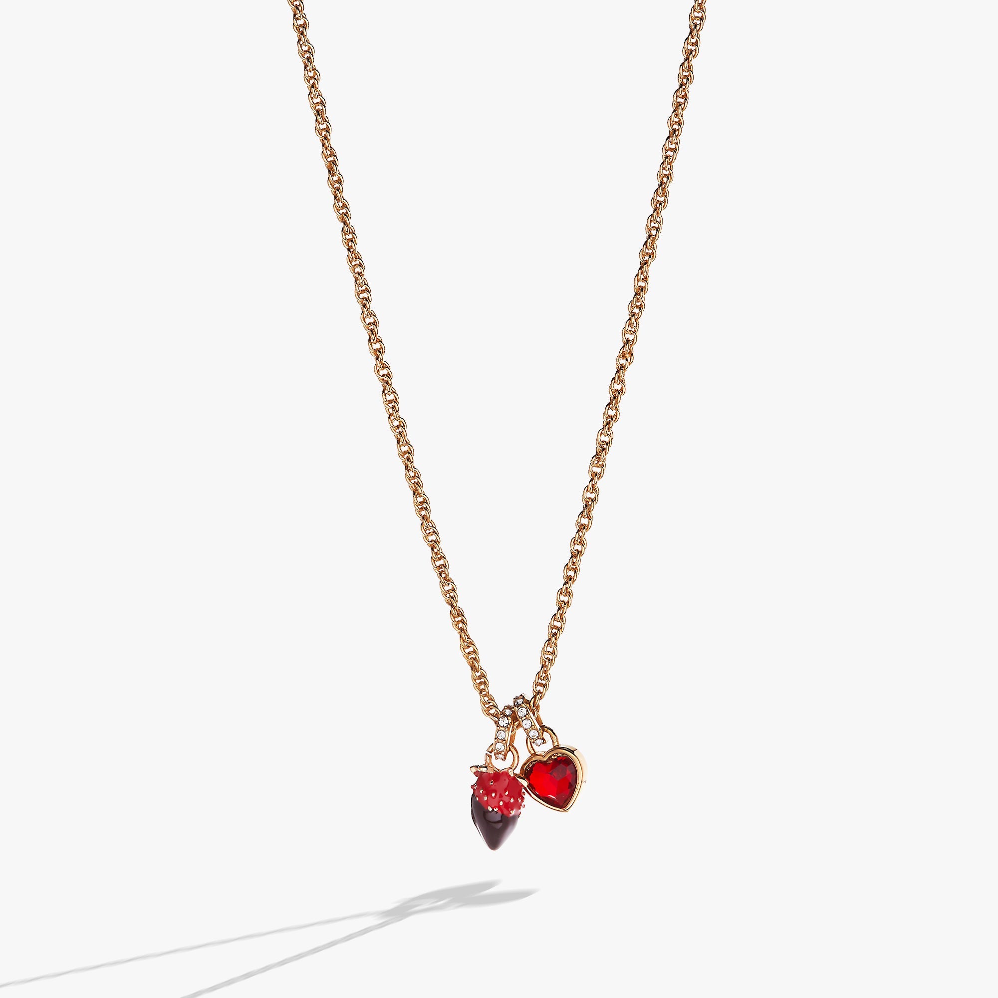 Chocolate-covered Strawberry Duo Charm Pendant Necklace