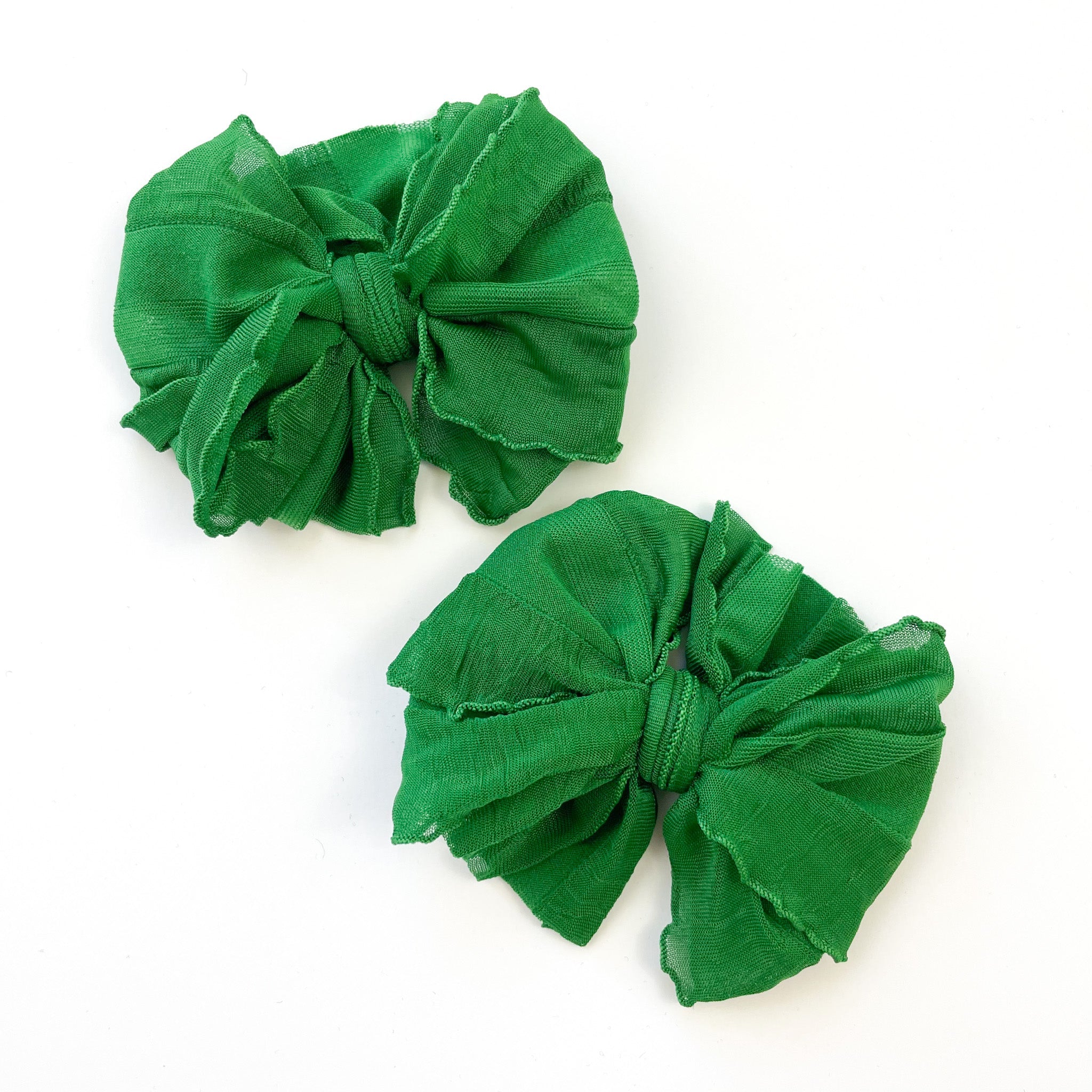 Green | Ruffled Hair Clip