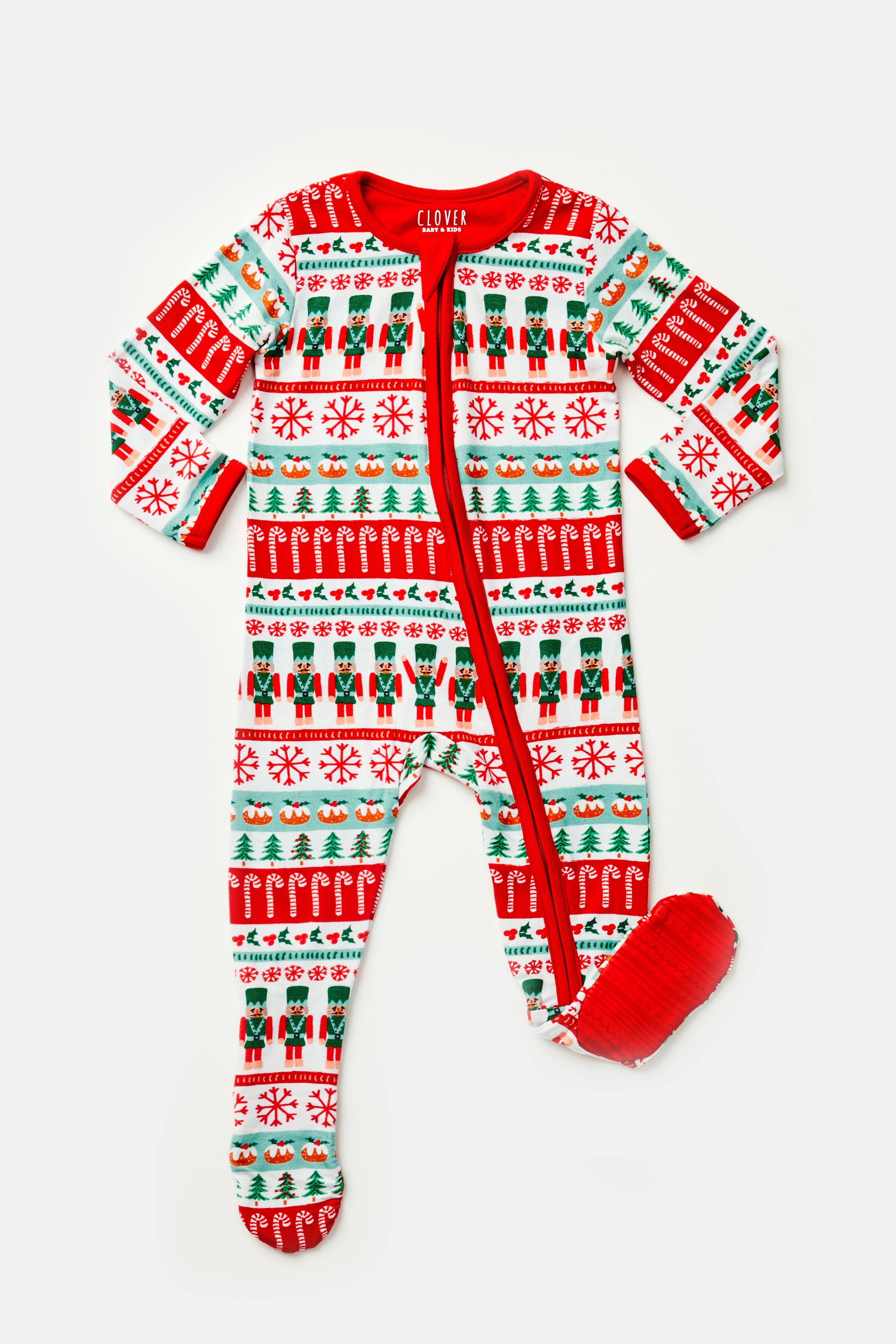 Soft & Stretchy Zipper Footie - Fair Isle