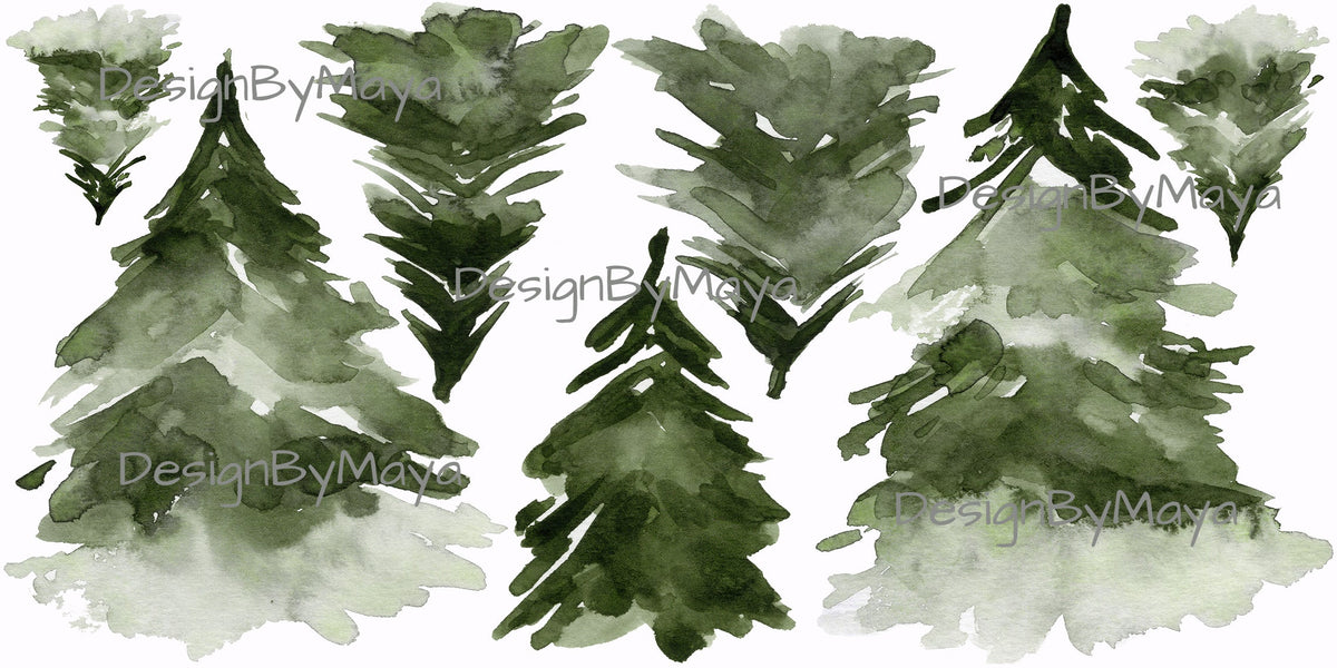 Woodland Pine Trees - Fabric Nursery Wall Art Decals