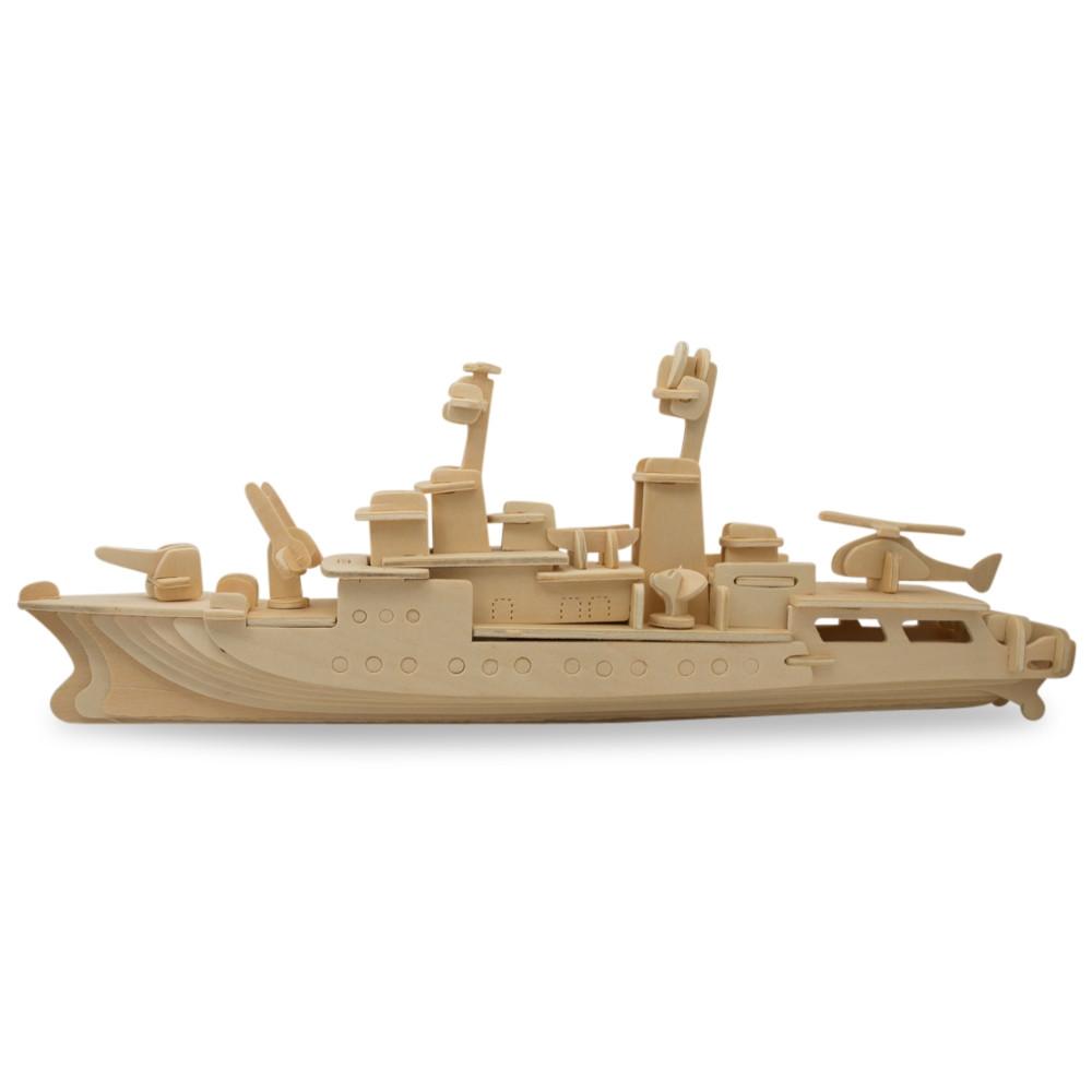 Navy Battleship Destroyer Boat Model Kit Wooden 3d Puzzle 13 Inches Long