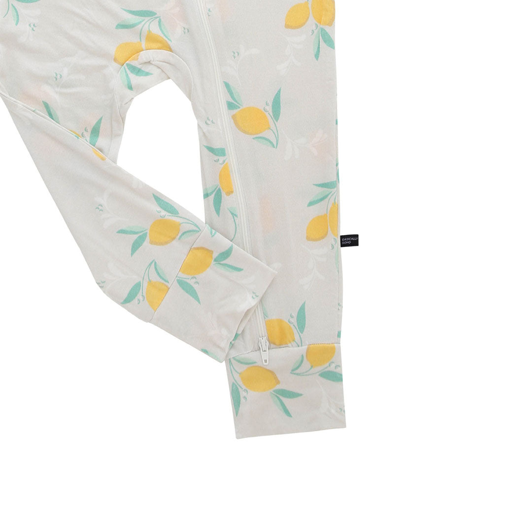 Amalfi Coast Lemon Gray Zippered Romper