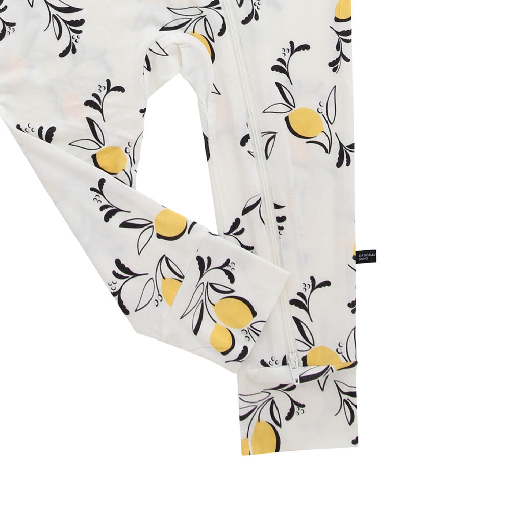 Amalfi Coast Lemon White Zippered Romper