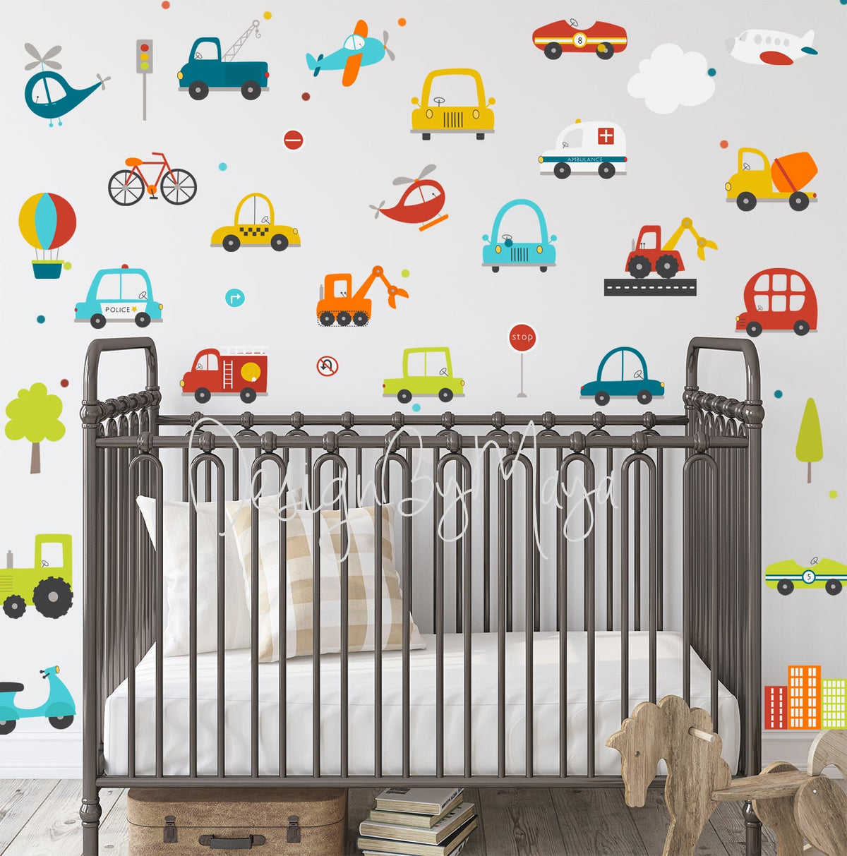 City Transportation Vehicles - Fabric Nursery Wall Art Decals