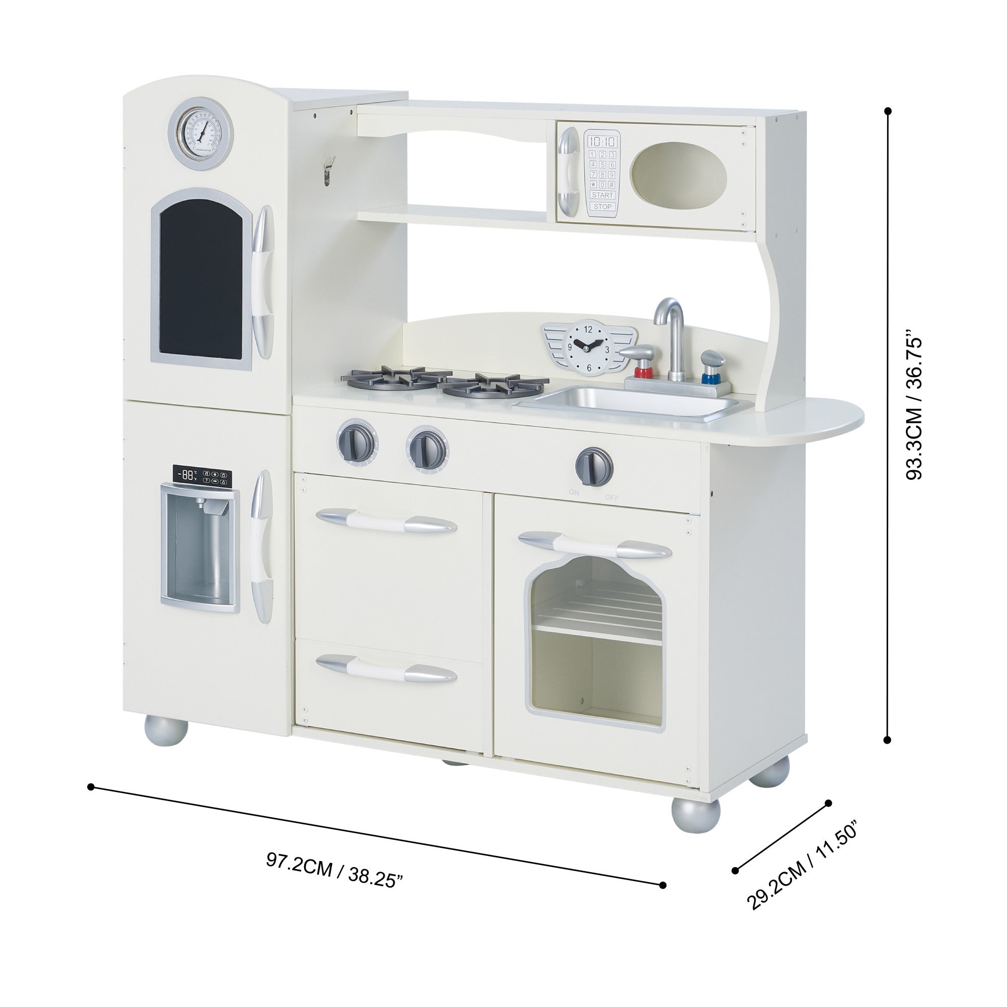 Little Chef Westchester Retro Kids Kitchen Playset, Ivory